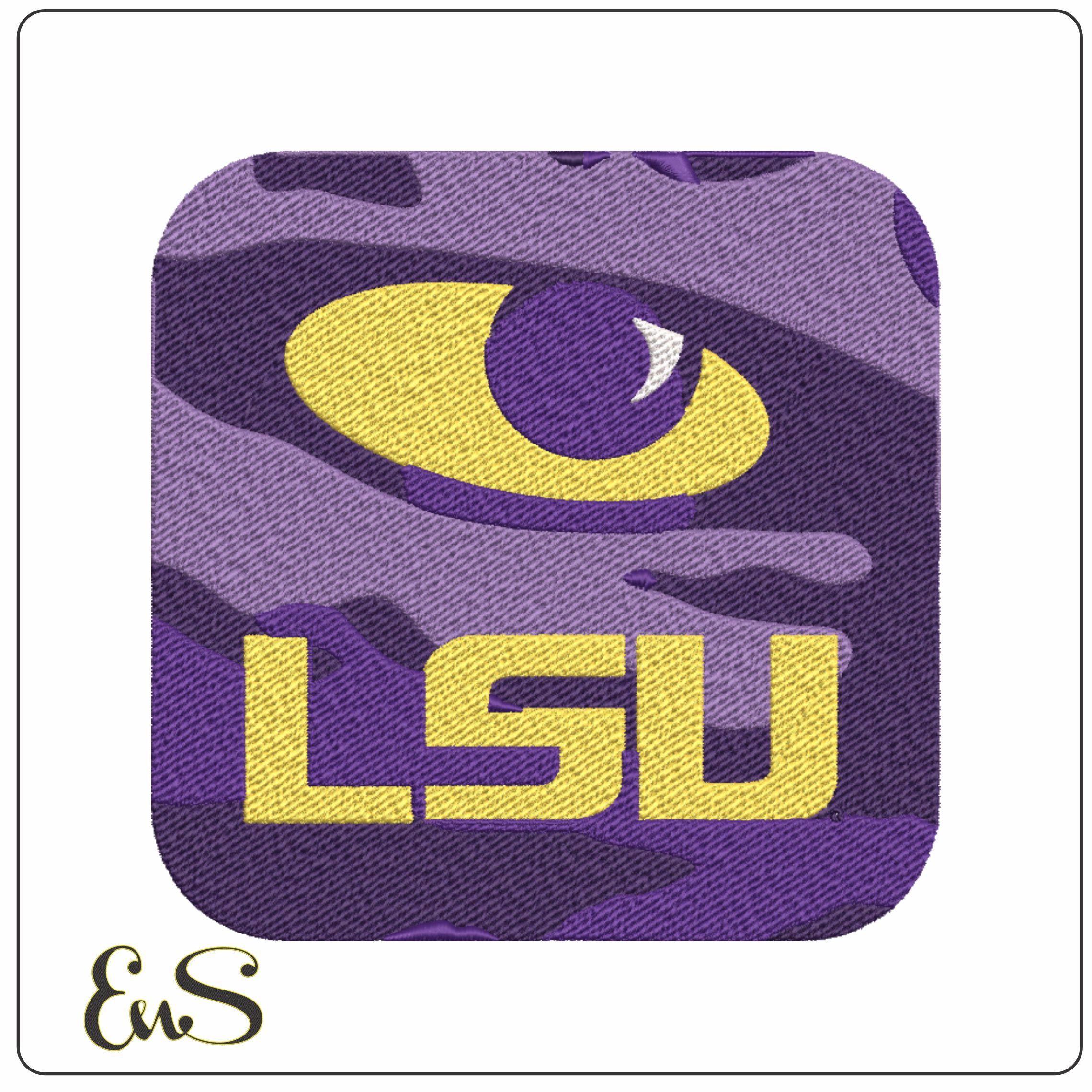 LSU Fighting Tigers Eye embroidery design  - LSU Tiger Eye Logo  embroidery machine  pattern embroidery file - instant download in a frame