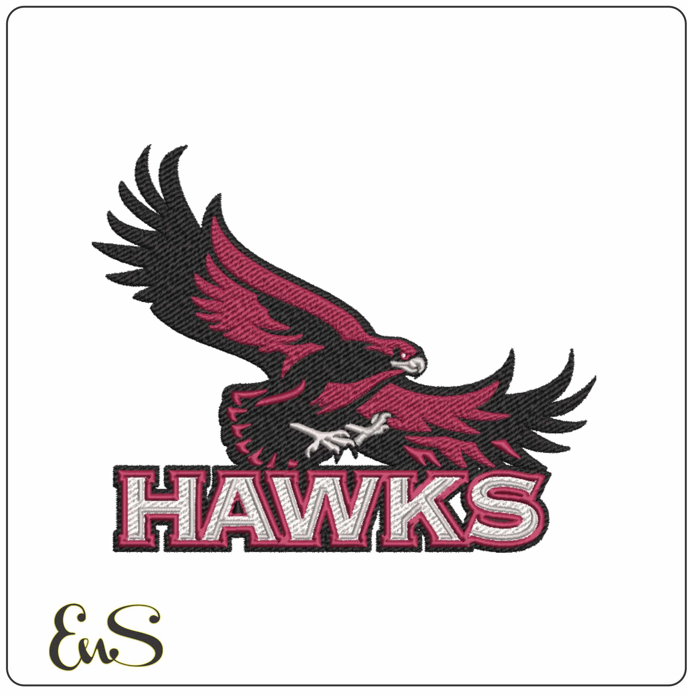 St-Josephs Hawks Logo embroidery design - St-Josephs Hawks Logo  embroidery machine pattern embroidery file - instant download