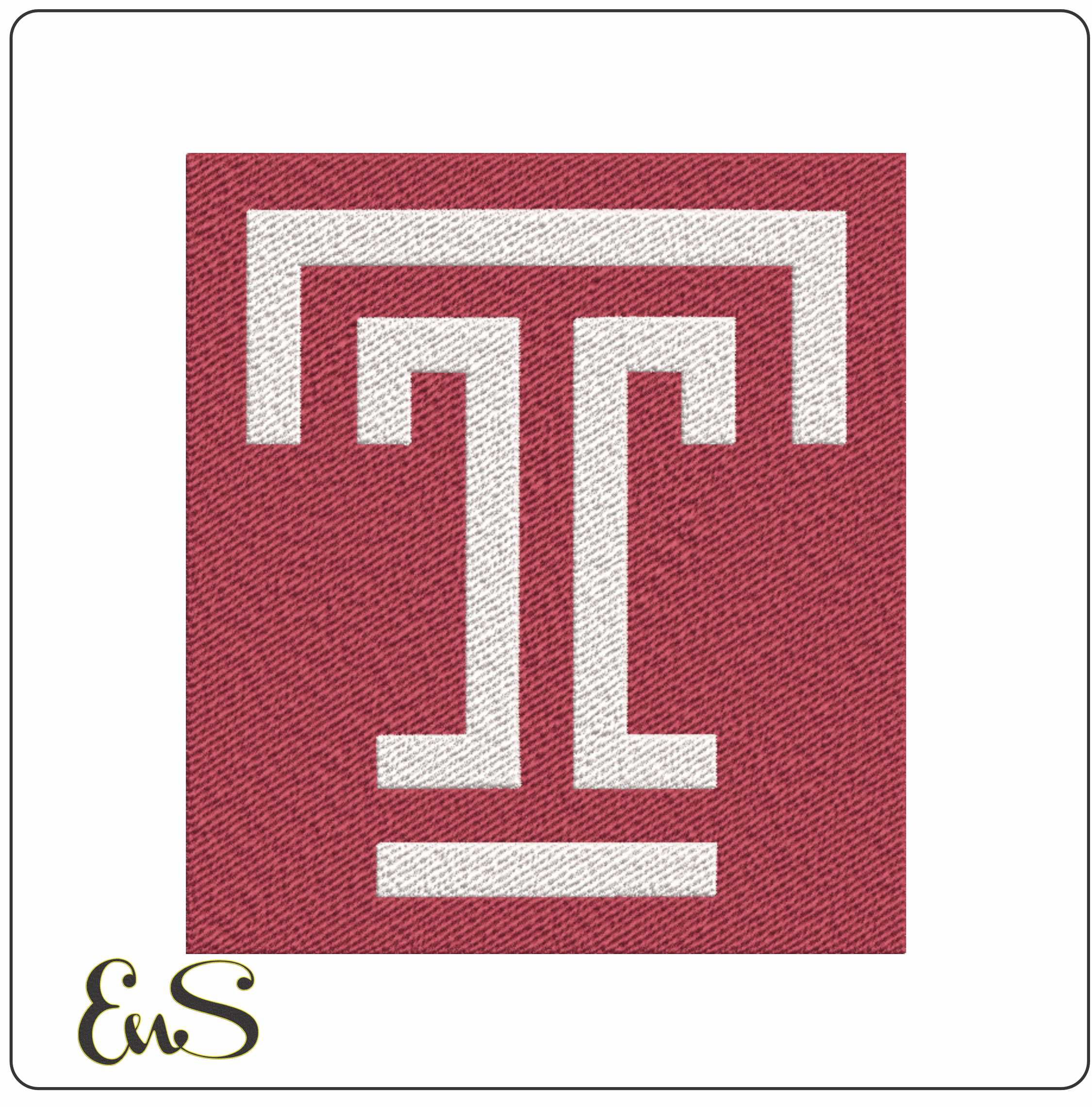 Temple Owls Logo machine embroidery design