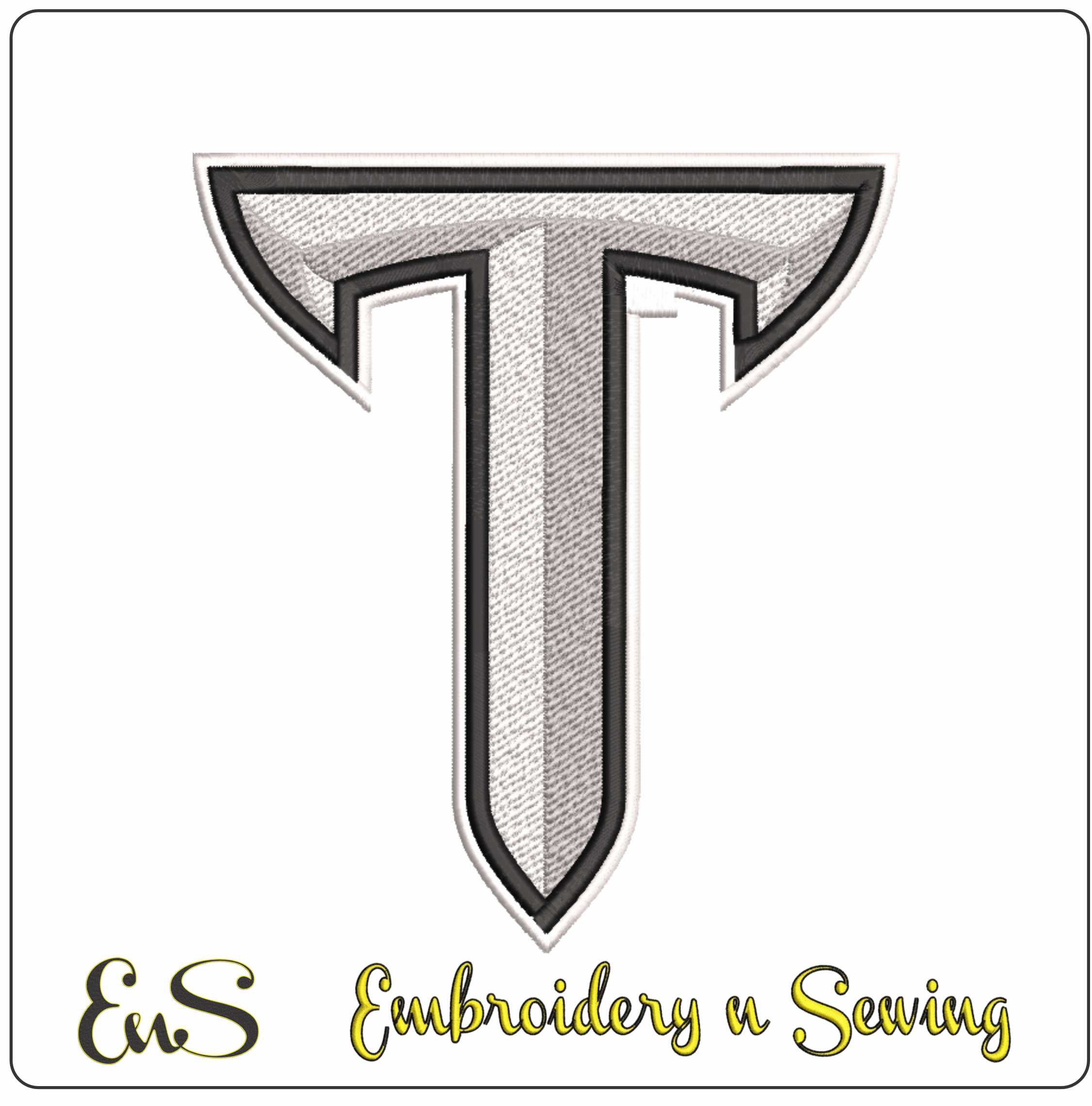 Troy Trojans Sword T Logo Embroidery Design