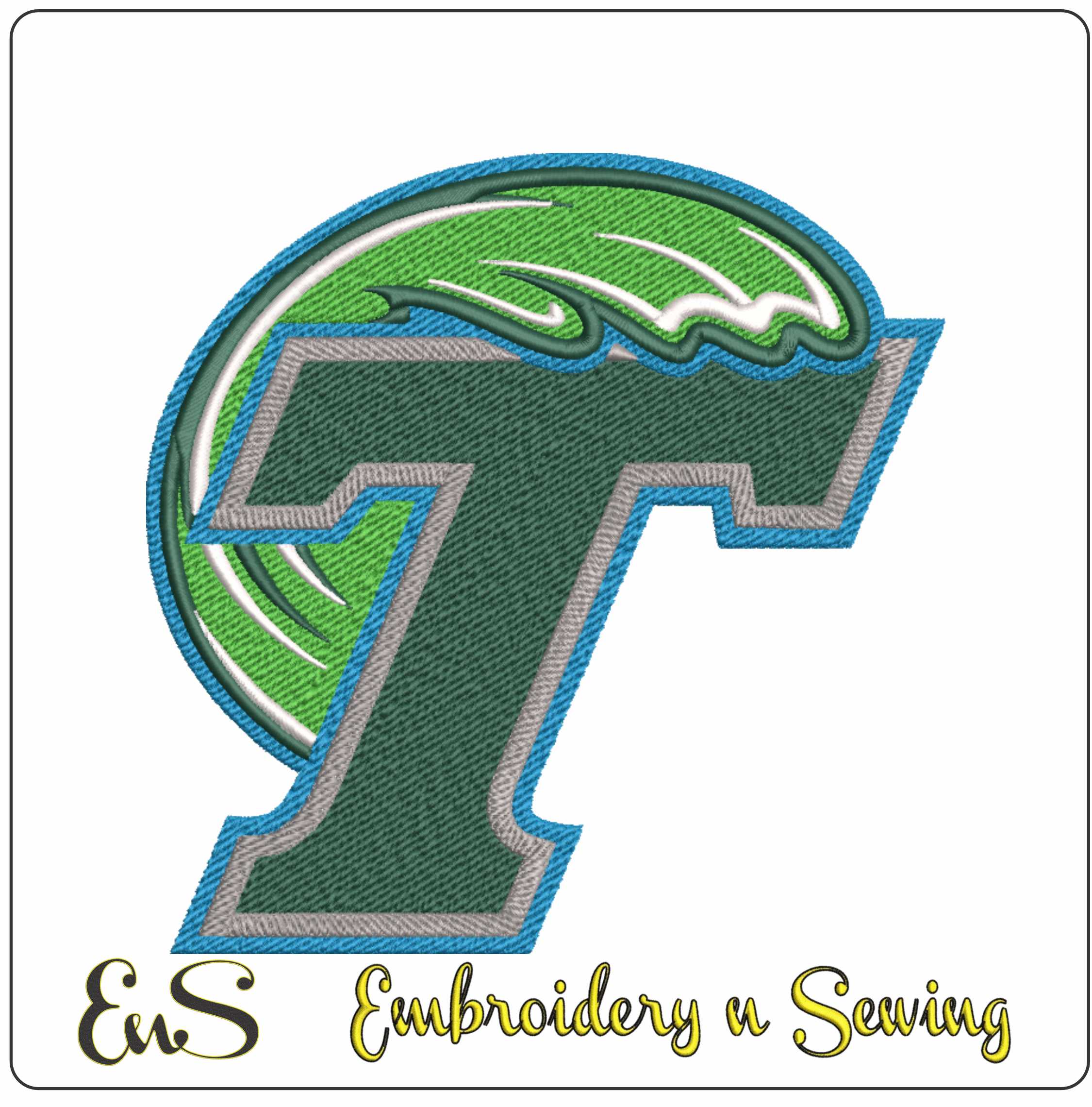 Tulane Green Wave 2014 Logo Embroidery Design