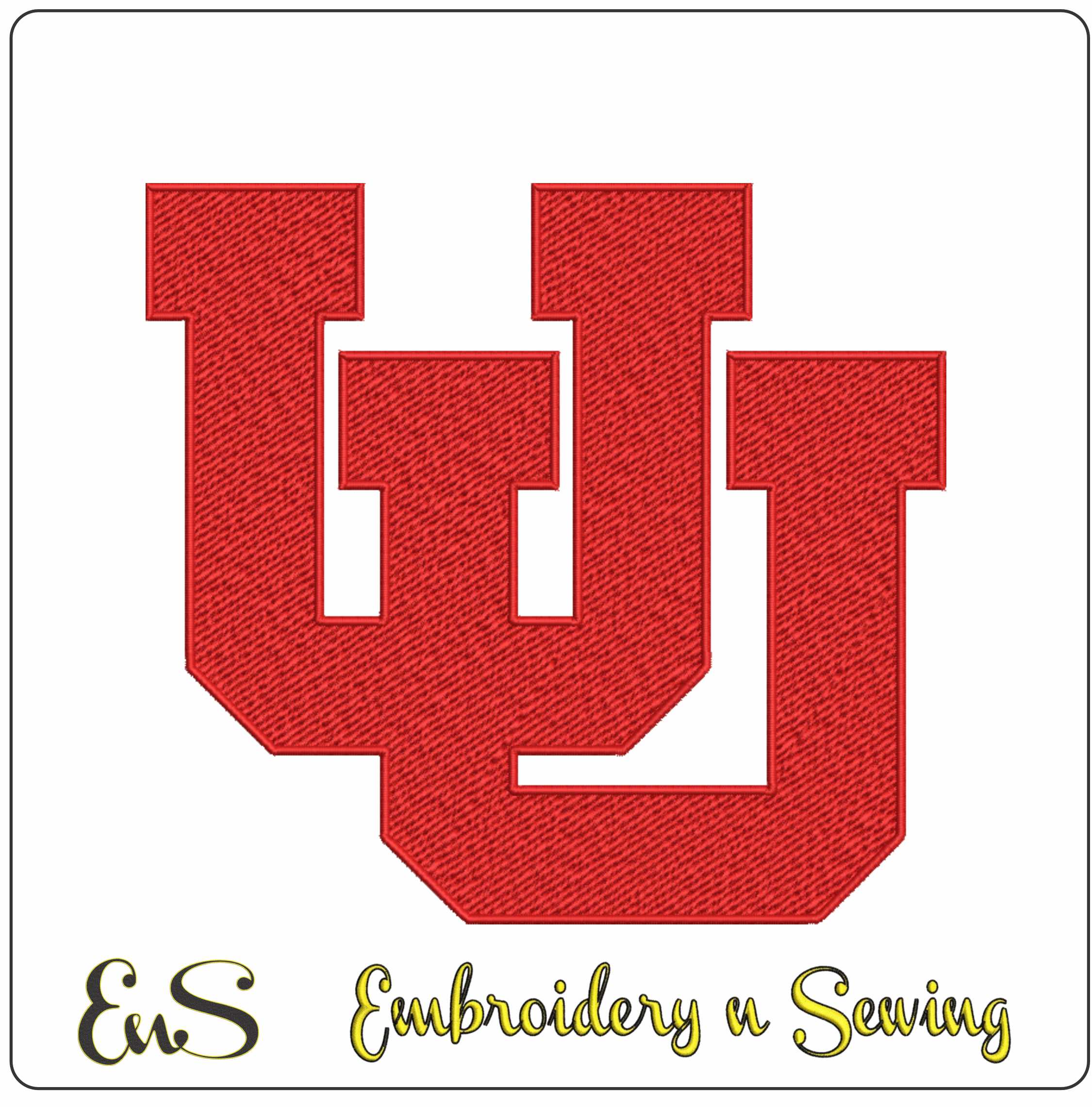 Utah Utes Interlocking Block U Logo Embroidery Design