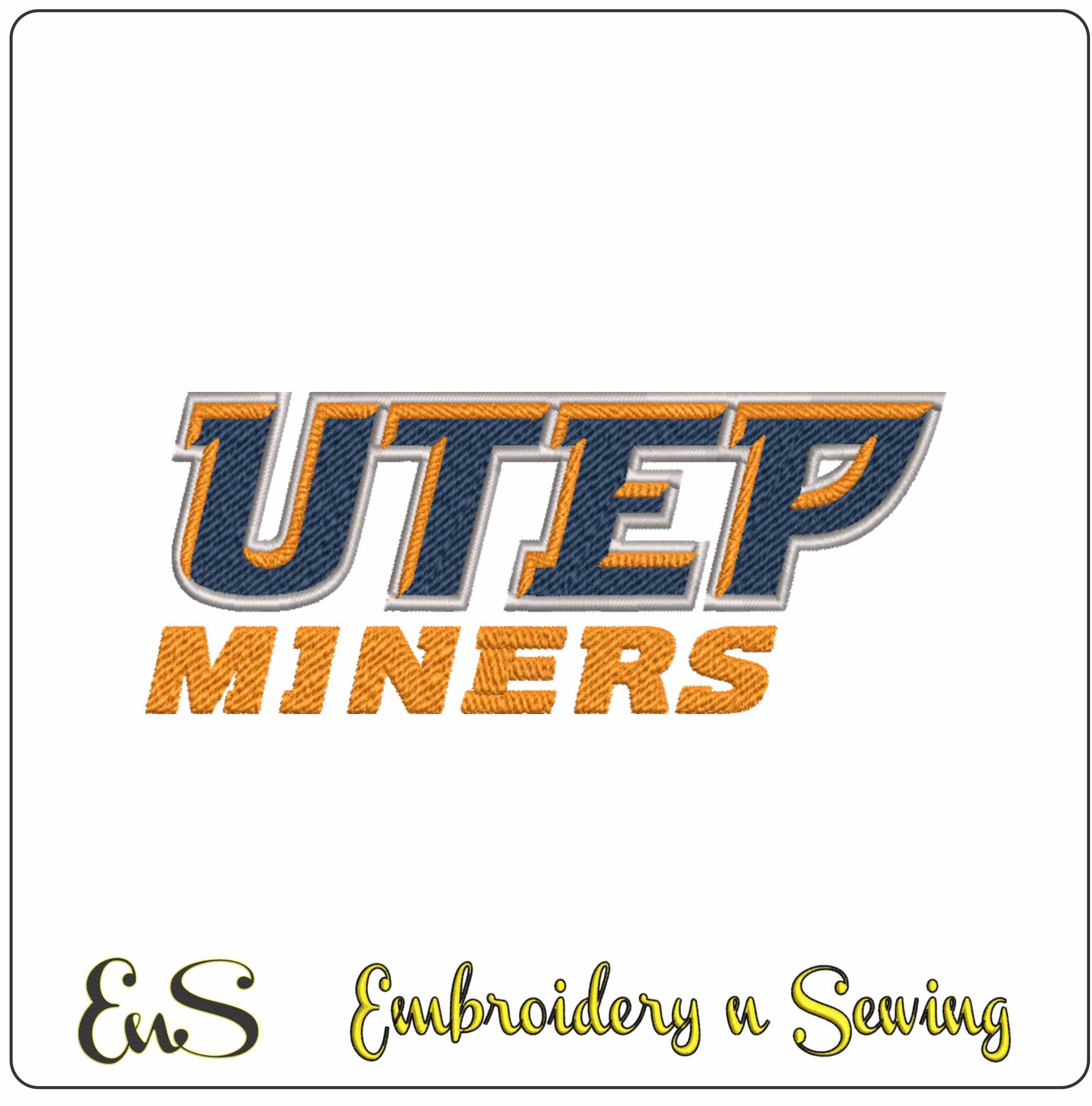 UTEP Miners Wordmark Embroidery Design