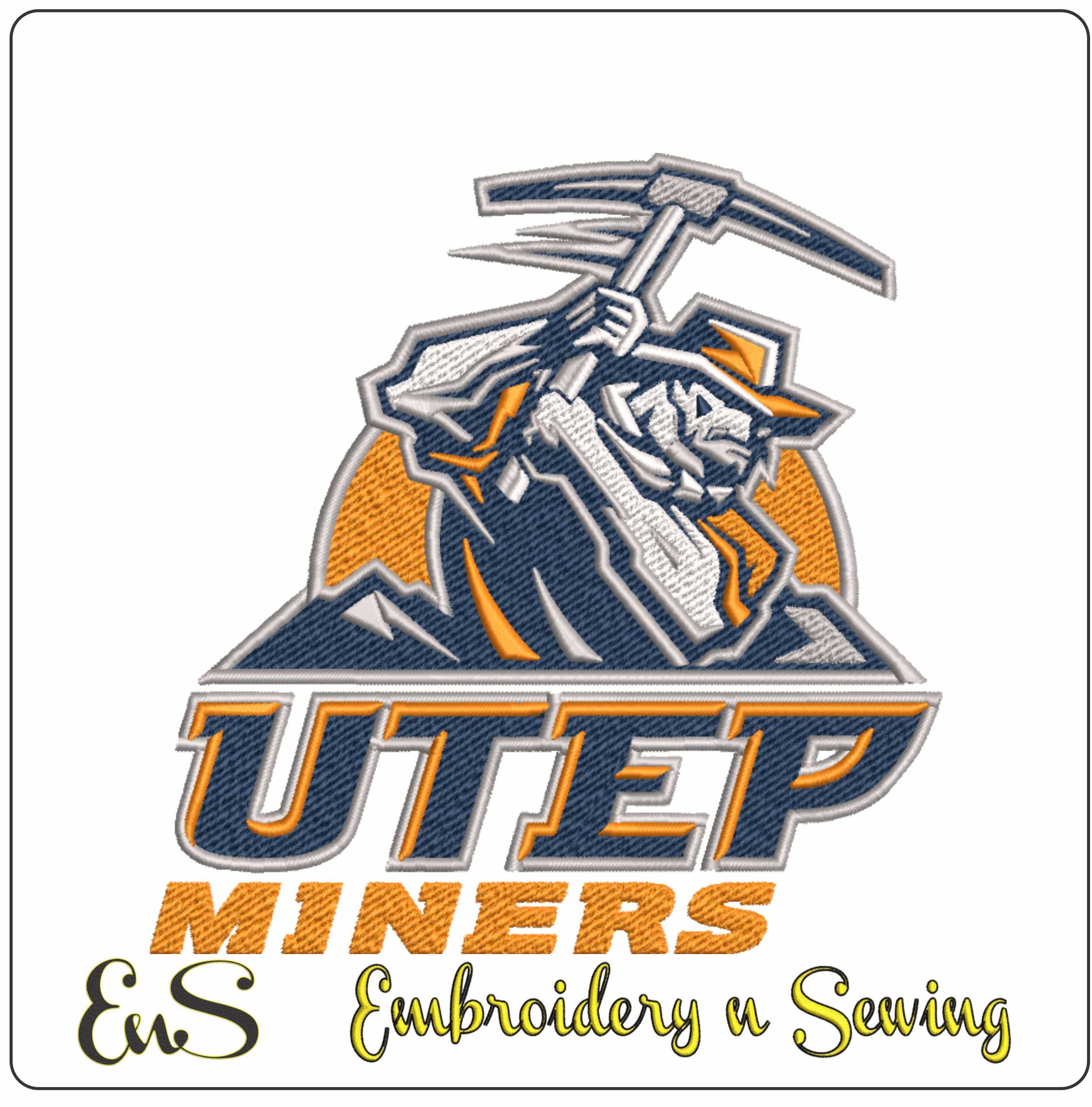 Utep Miners machine embroidery design