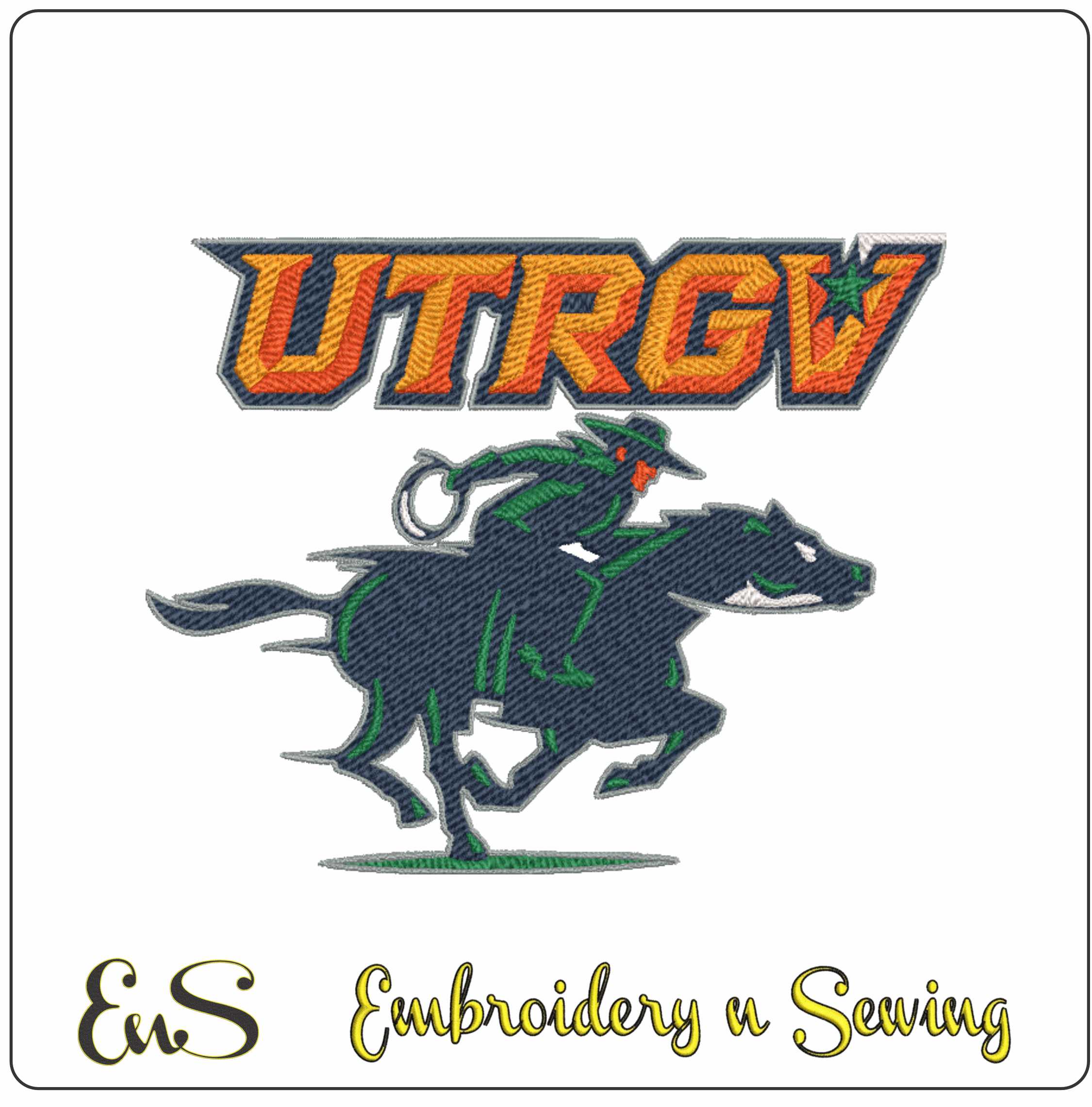 UTRGV Vaqueros Logo Embroidery Design