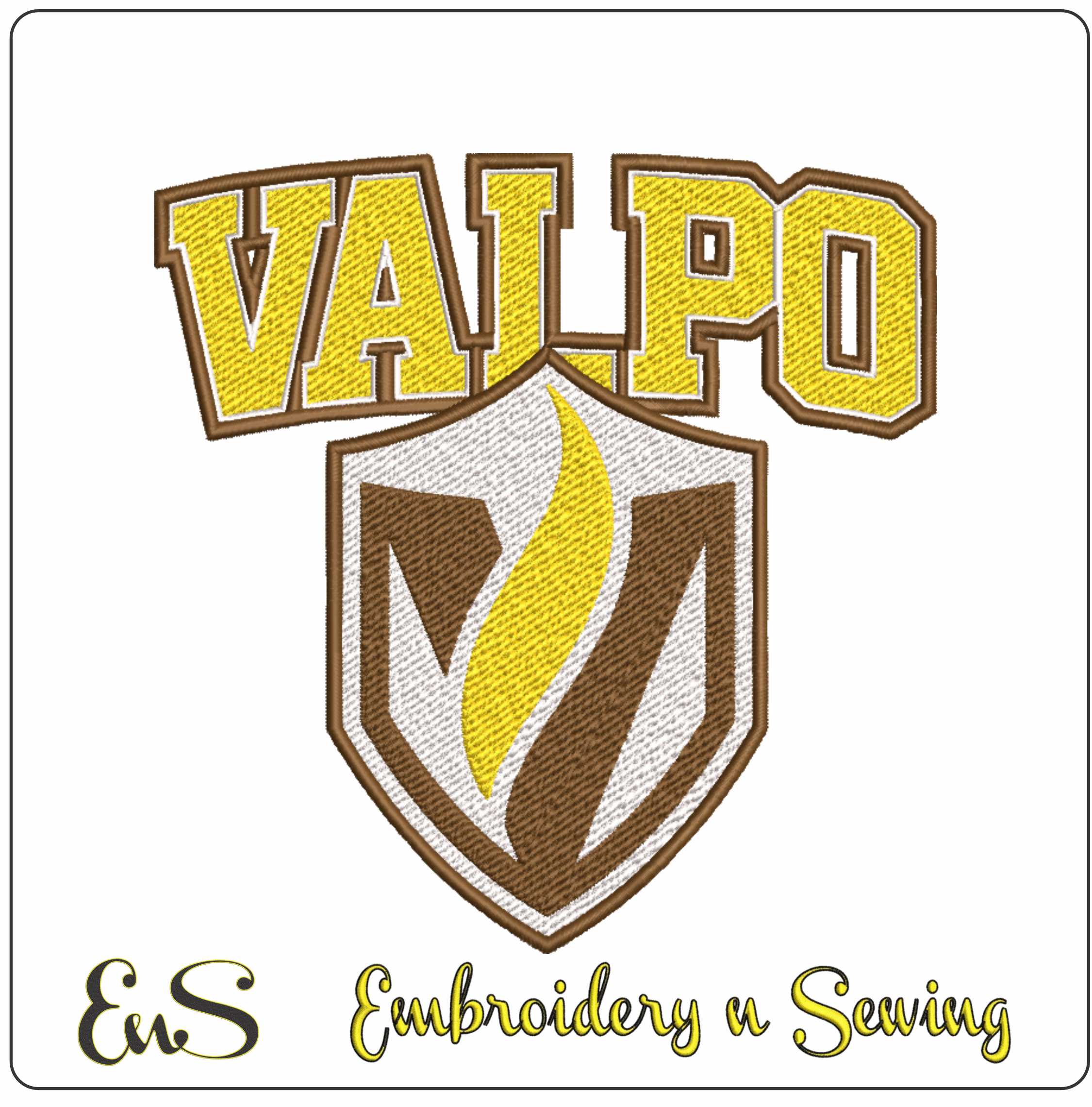 Valparaiso Crusaders Logo machine embroidery design