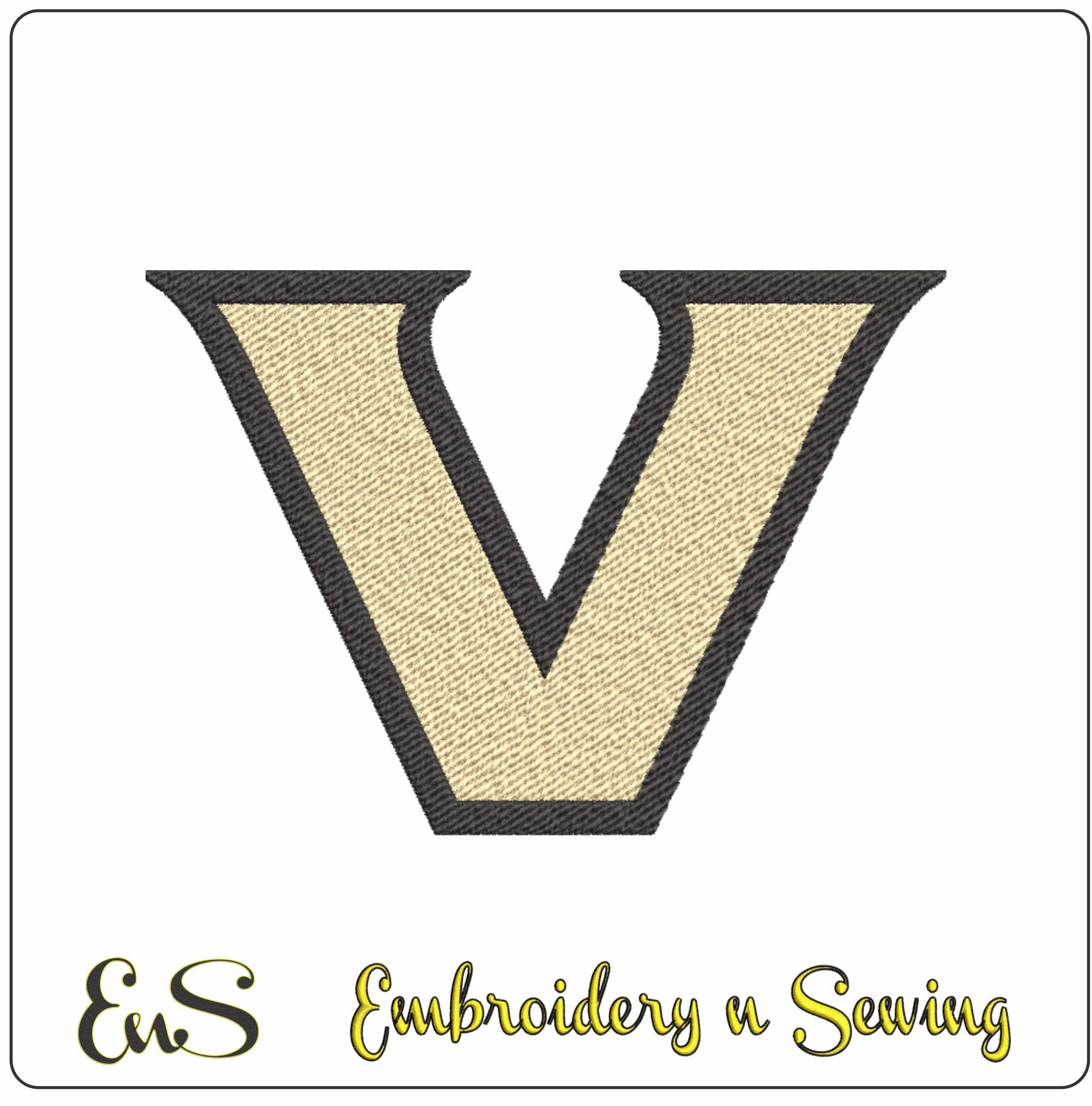 Vanderbilt Commodores Gold V Logo Embroidery Design