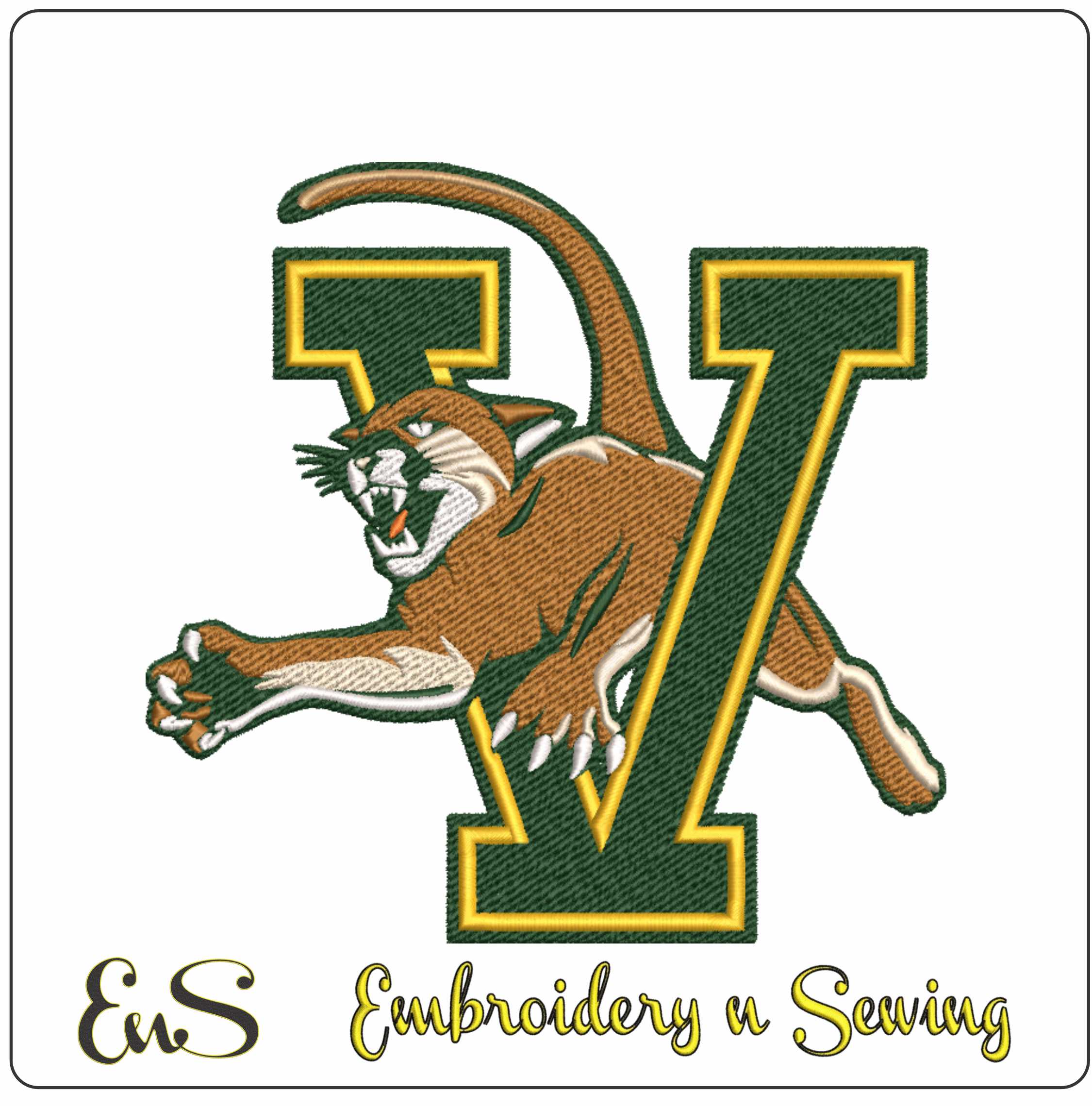 Vermont Catamounts Logo Embroidery Design