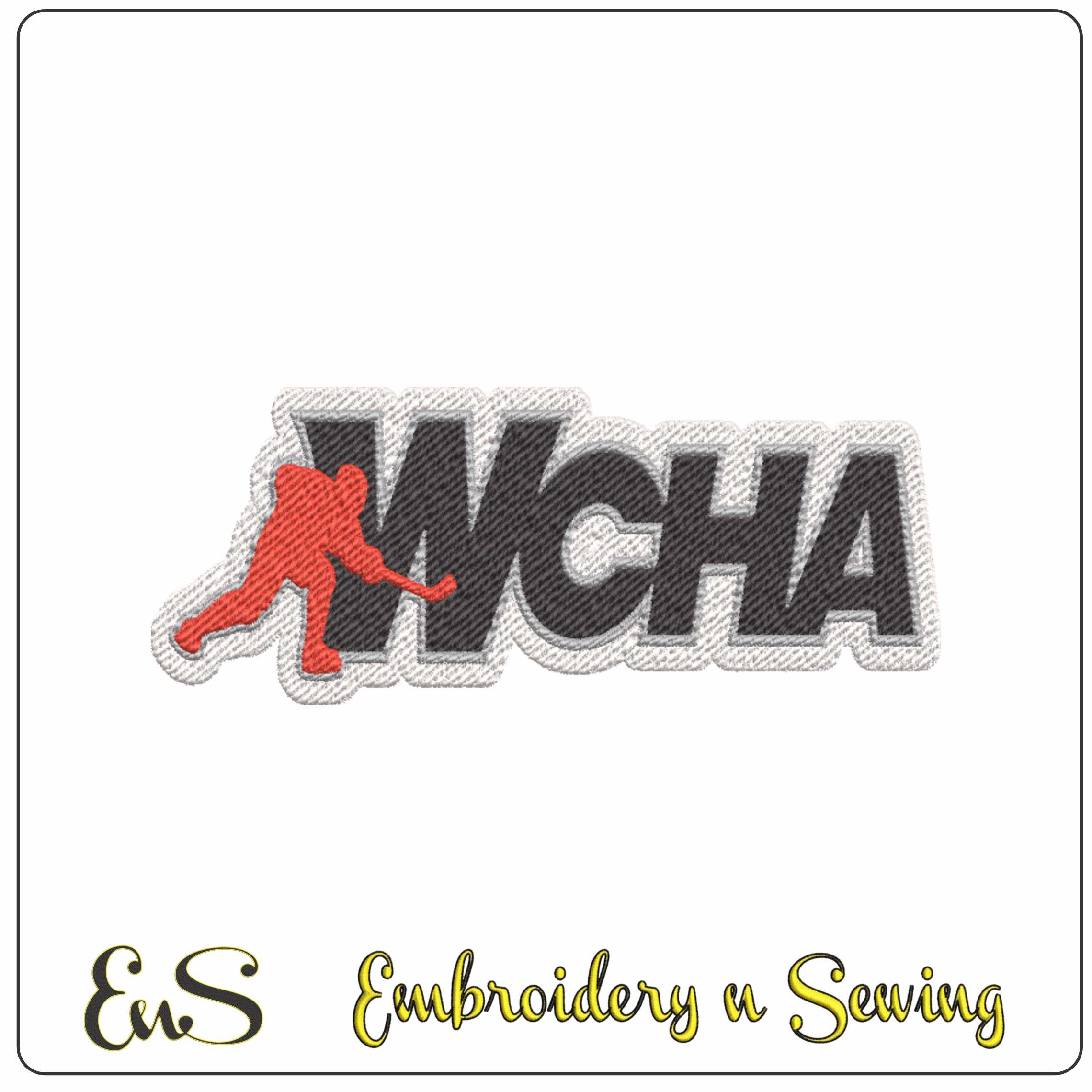 Western Collegiate Hockey Association WCHA Logo Embroidery Design