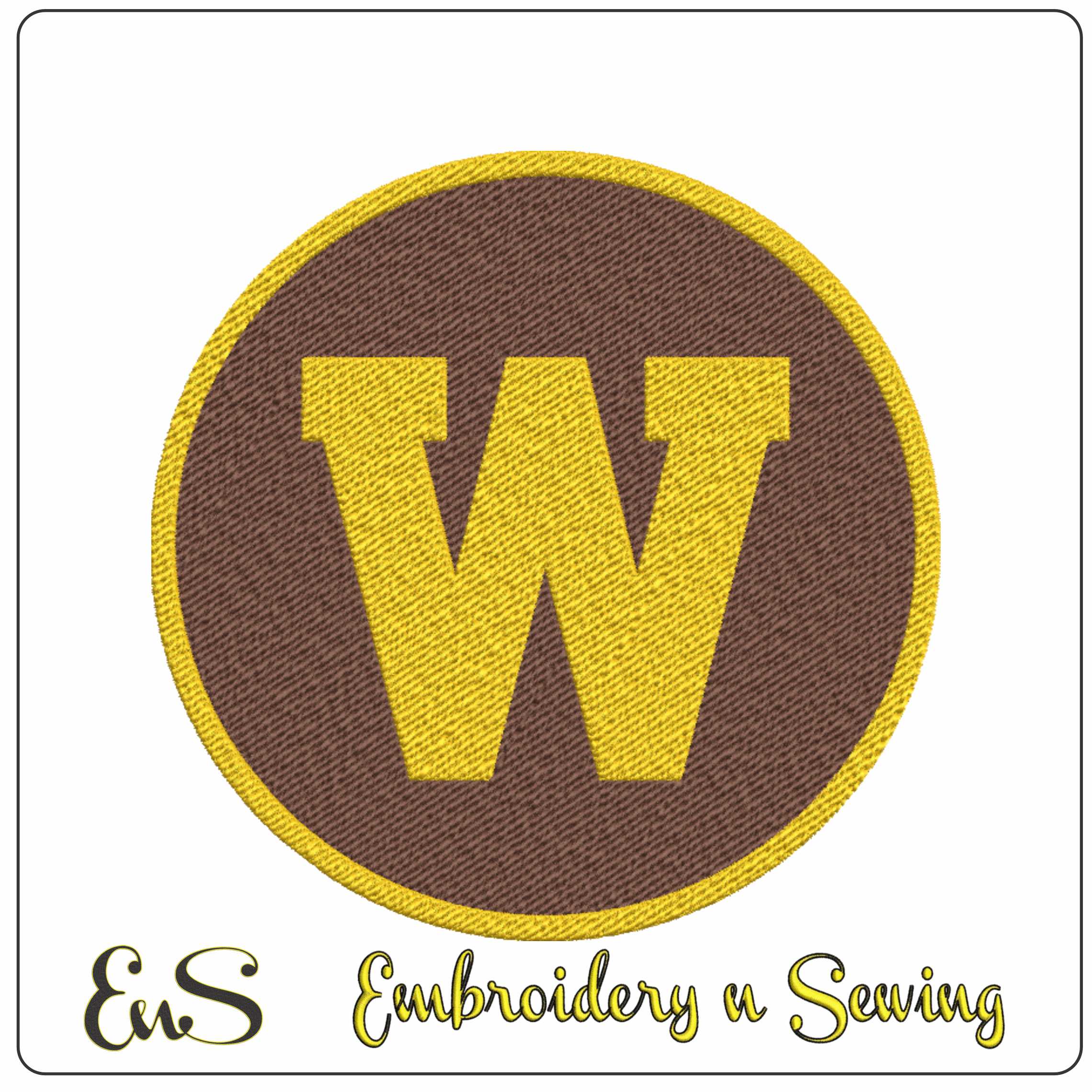 Western Michigan Broncos W Roundel Embroidery Design