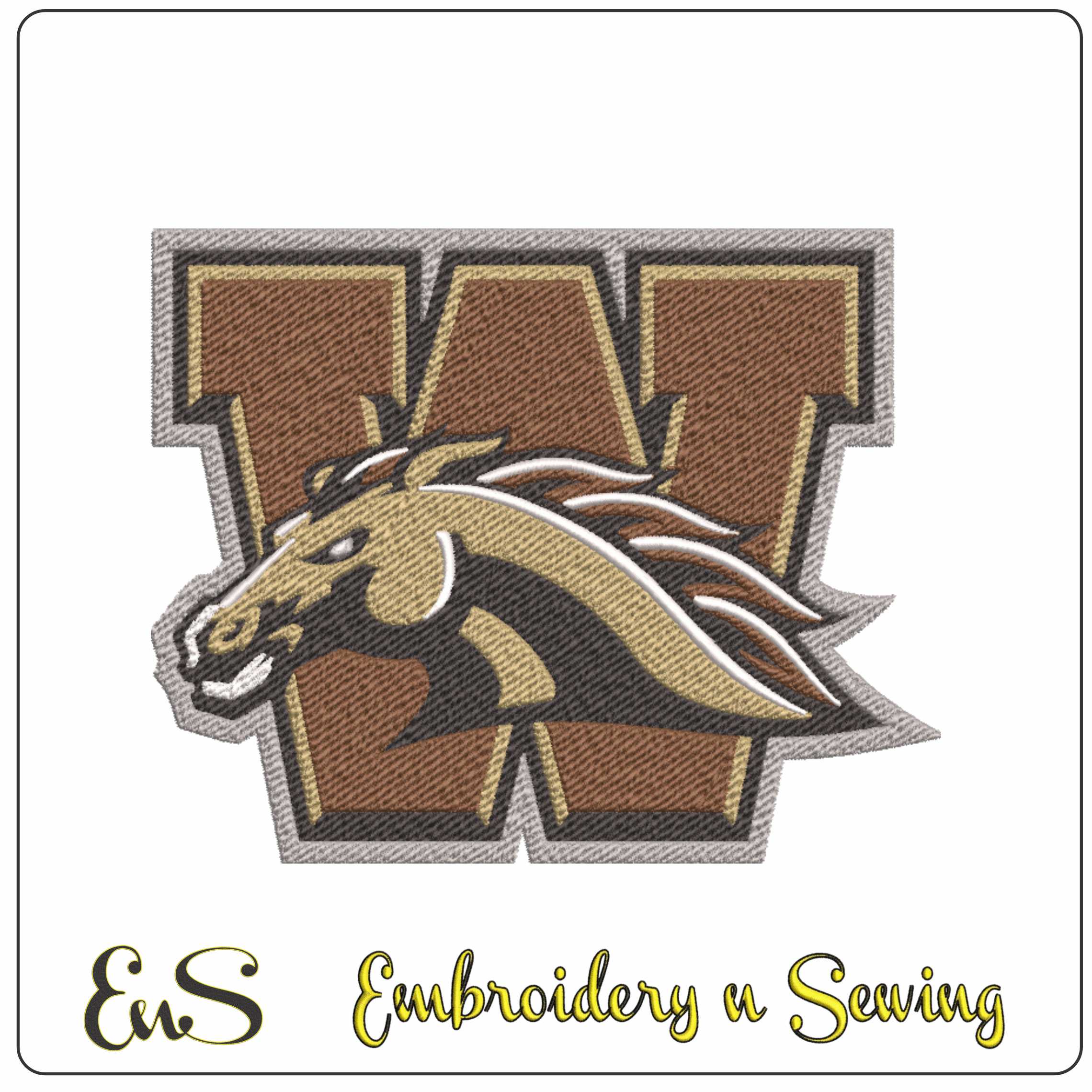 Western Michigan Broncos 2016 Logo Embroidery Design