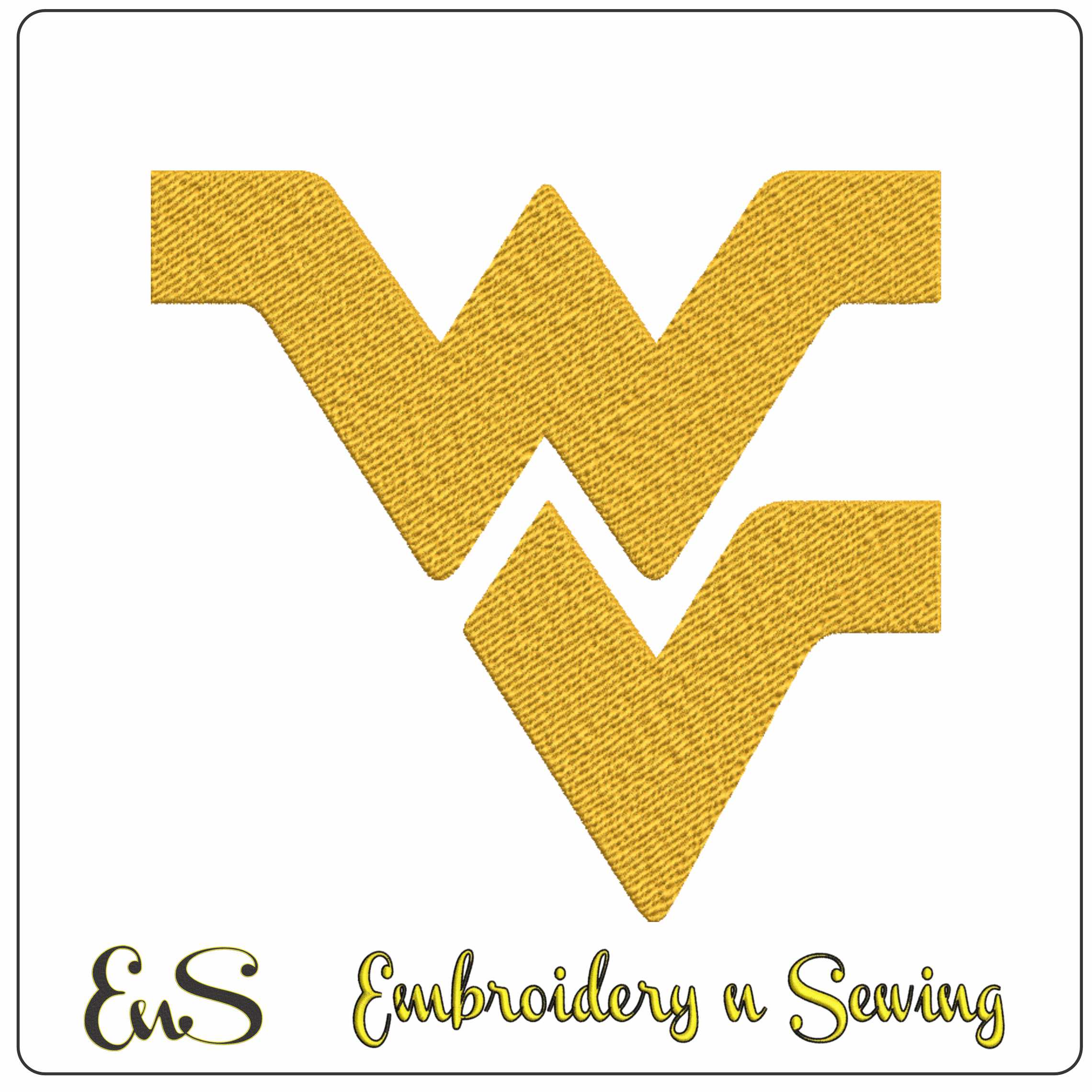 West Virginia Mountaineers Flying WV Logo Embroidery Design