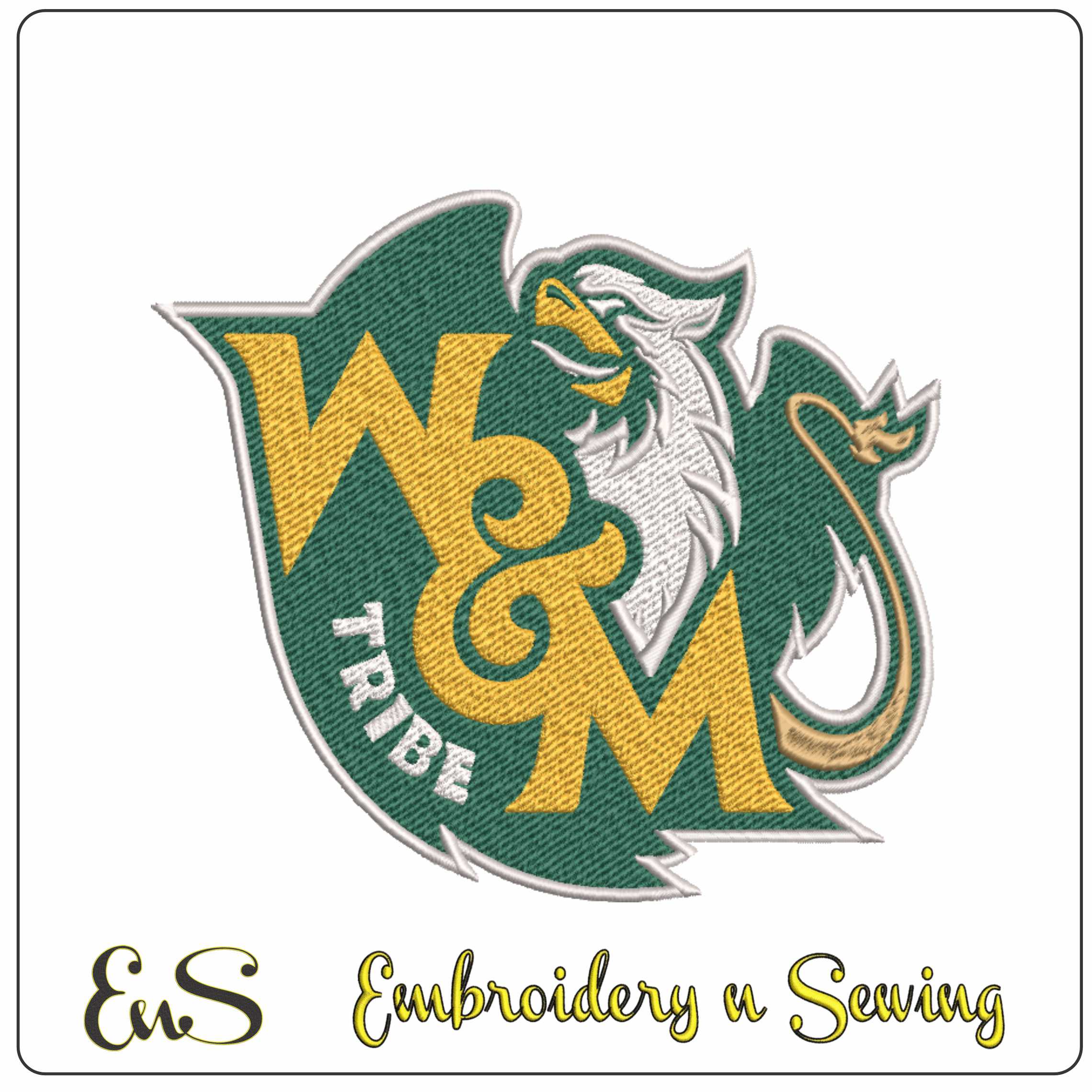 William & Mary Tribe Logo Embroidery Design