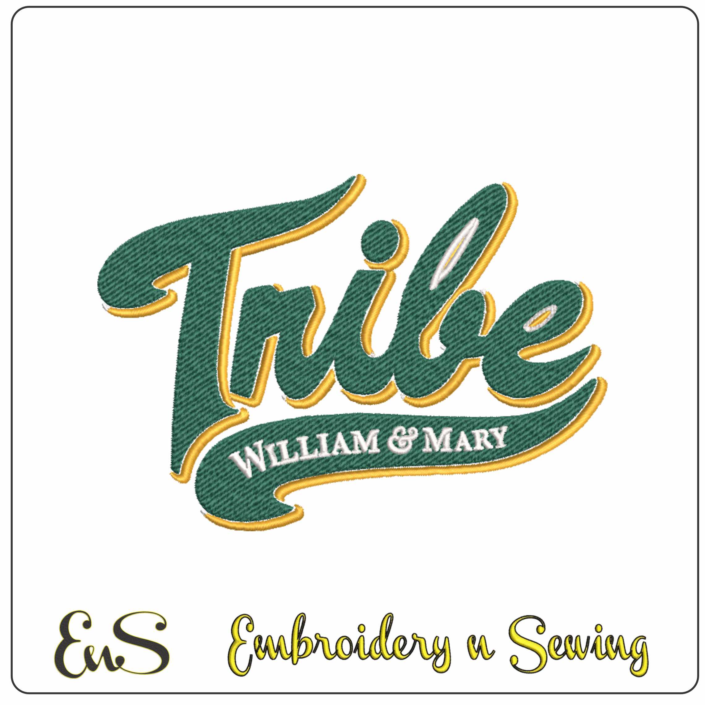 William & Mary Tribe 2016 Logo Embroidery Design