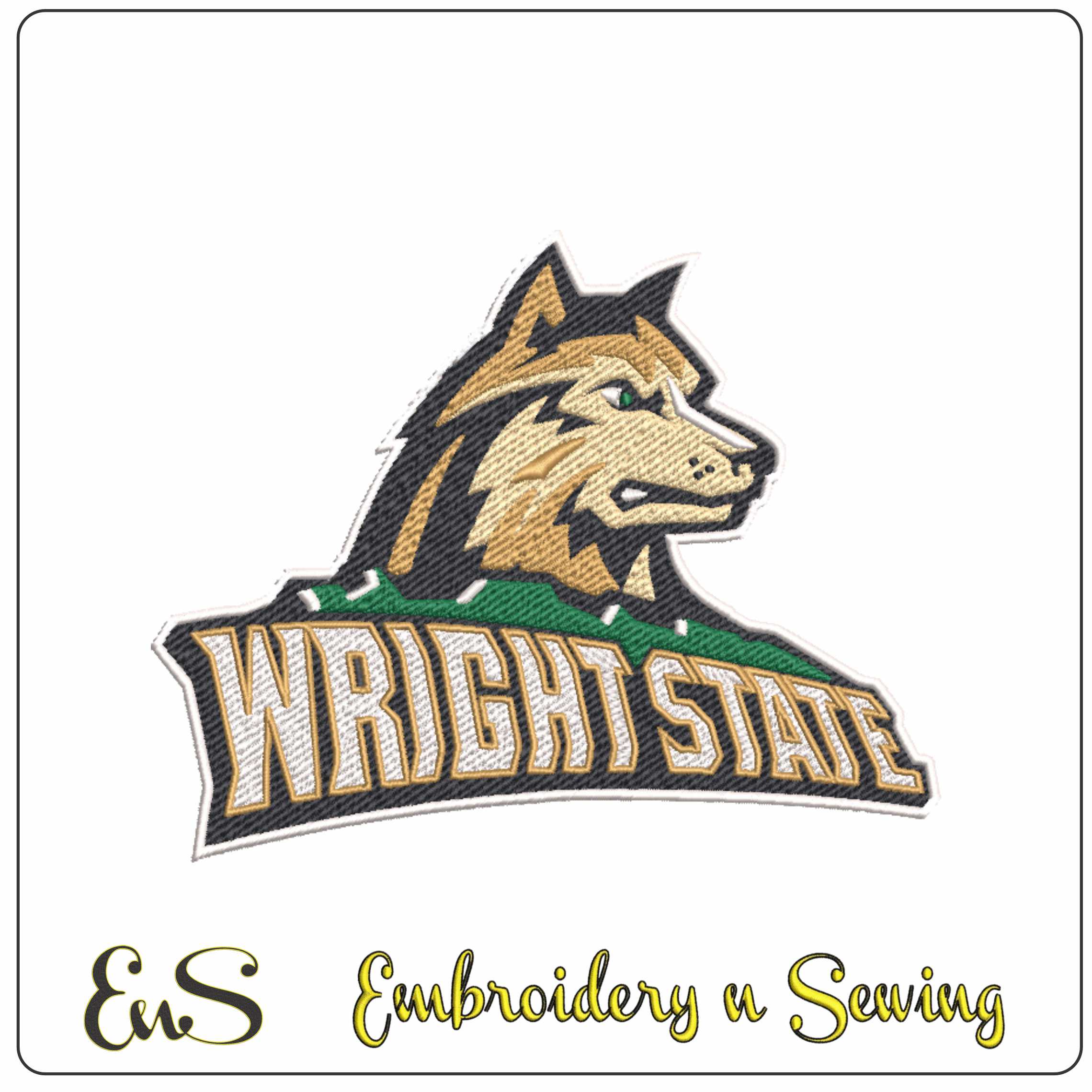 Wright State Raiders Logo Embroidery Design