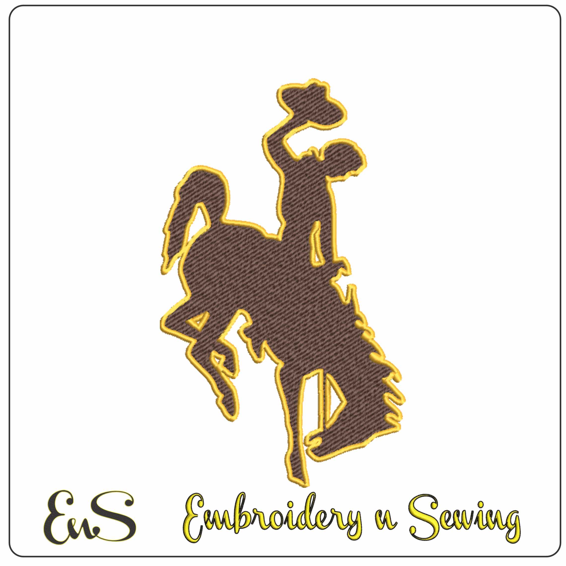 Wyoming Cowboys Logo Embroidery Design