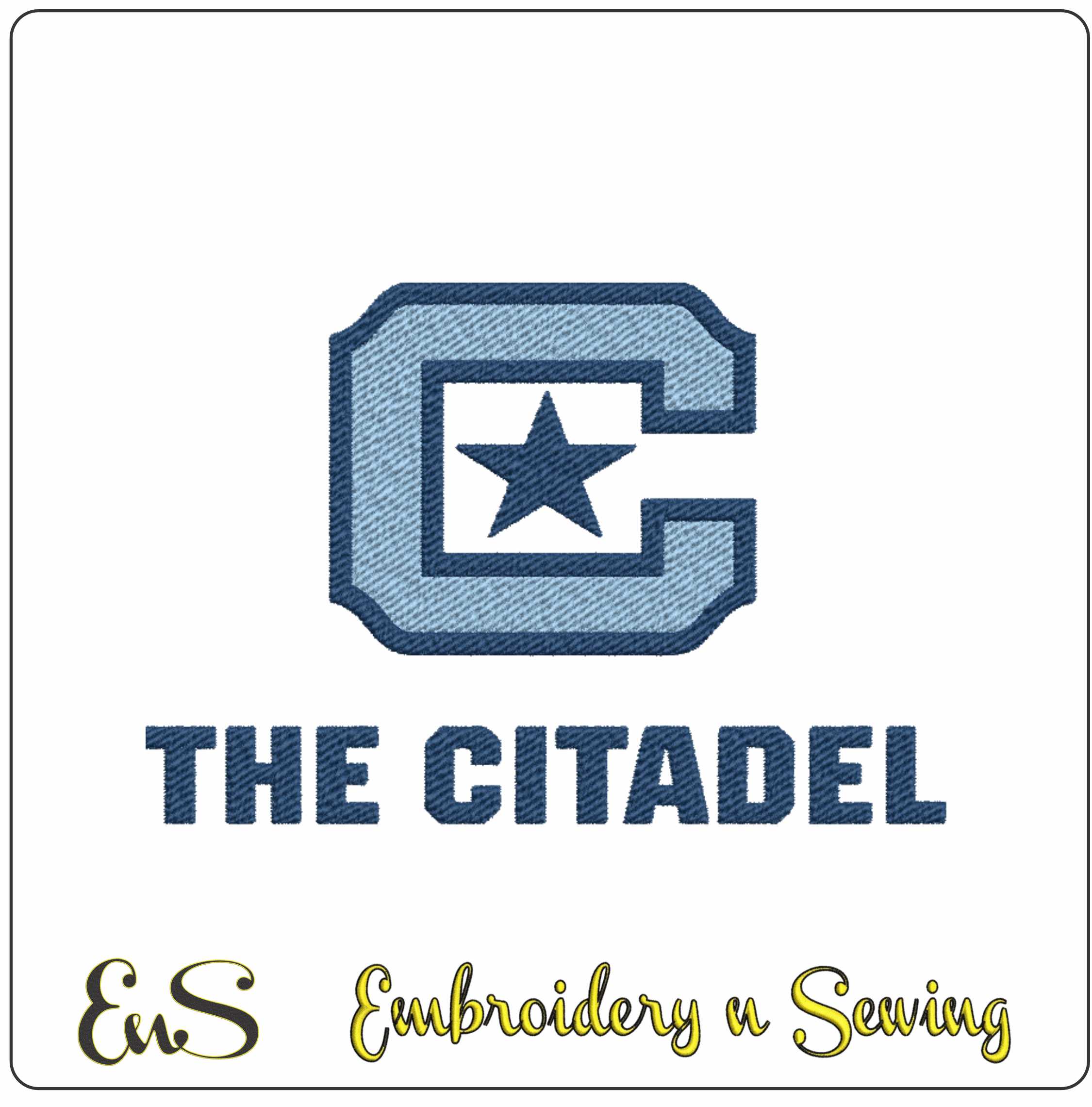 The Citadel Bulldogs Block C Star Logo Embroidery Design