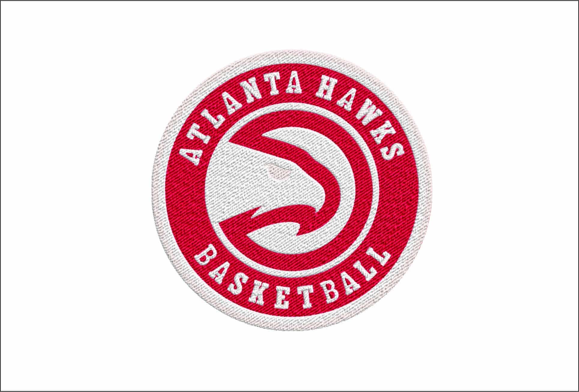 Atlanta Hawks Round Basketball Logo Embroidery Design