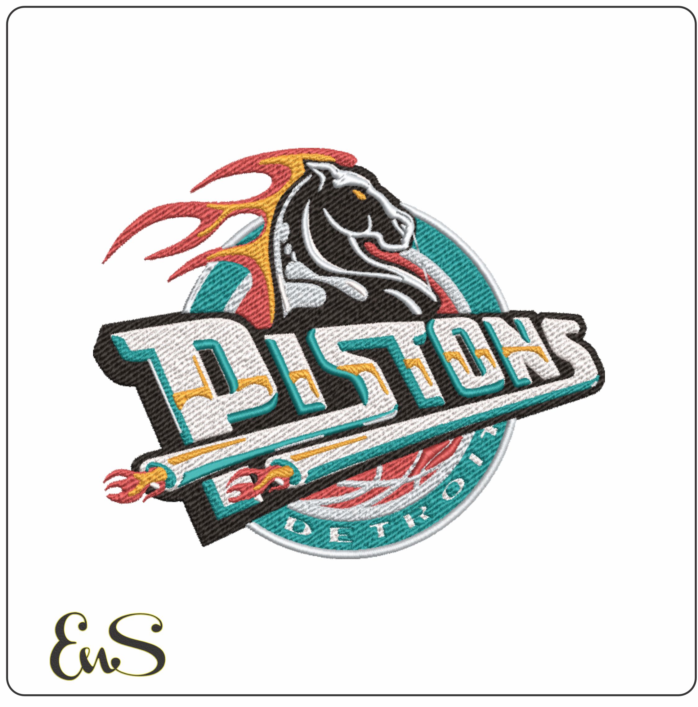 Detroit Pistons 1996 NBA Logo  embroidery design -Little Caesars Arena- embroidery  machine pattern embroidery file - instant download
