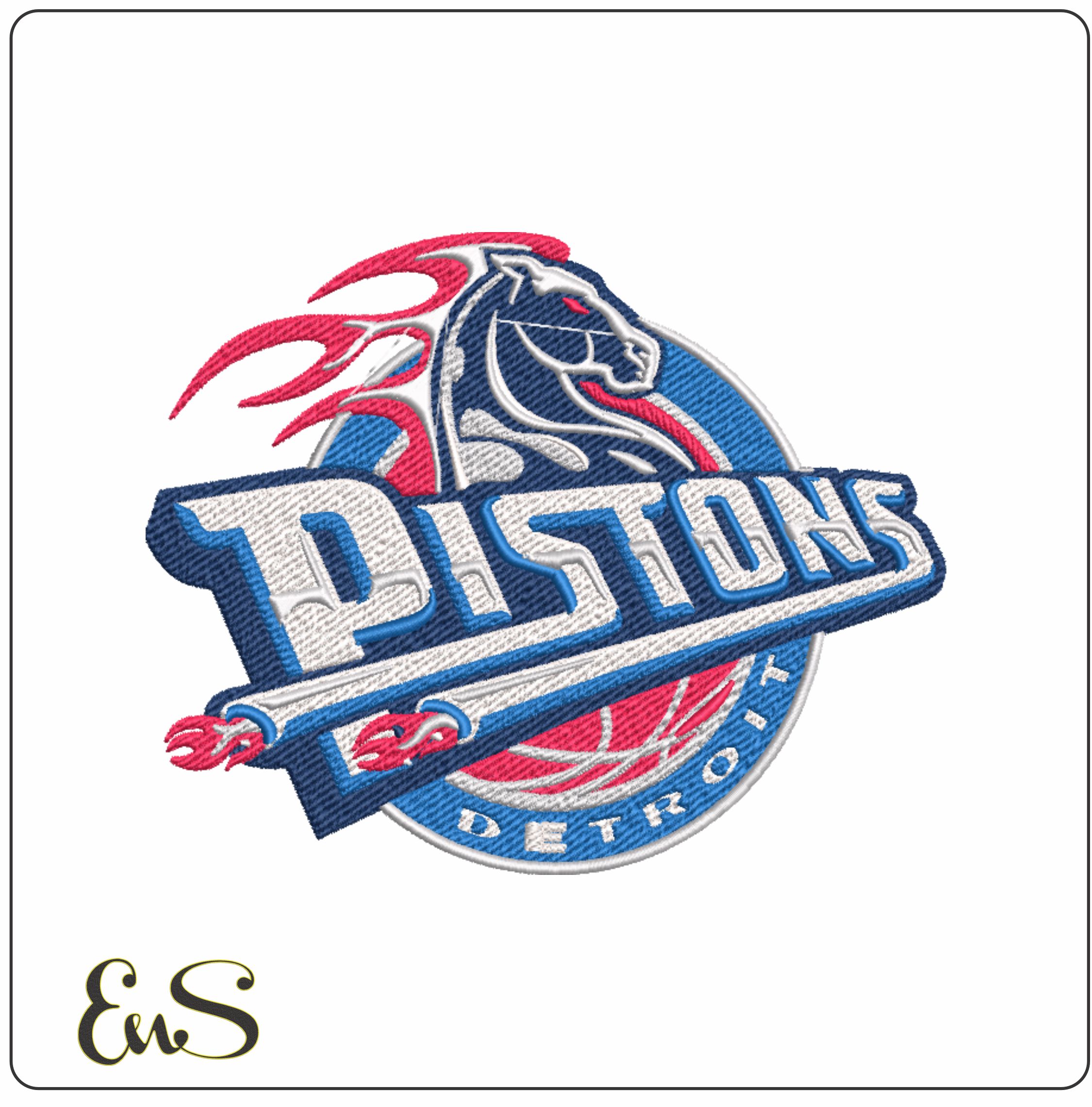Detroit Pistons 2001 NBA Logo  embroidery design -Little Caesars Arena- embroidery  machine pattern embroidery file - instant download