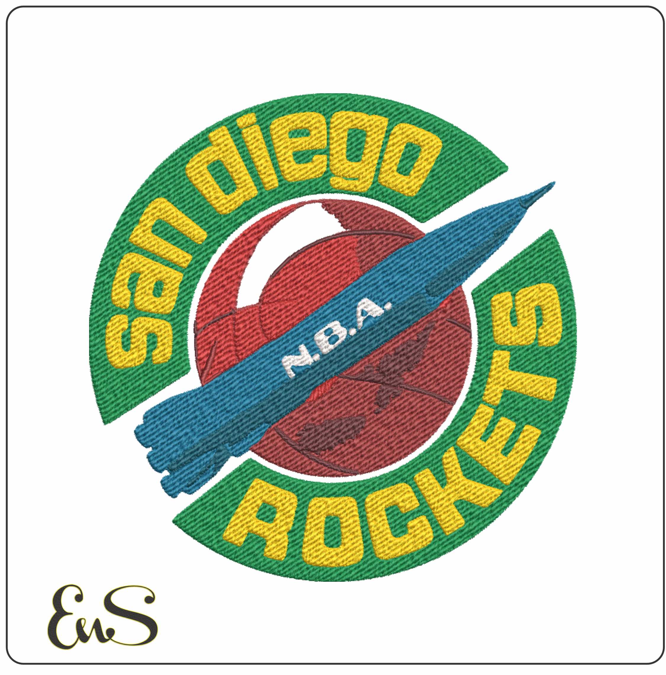 Houston Rockets 1967 NBA Logo  embroidery design -Toyota Center Arena- embroidery  machine pattern embroidery file - instant download