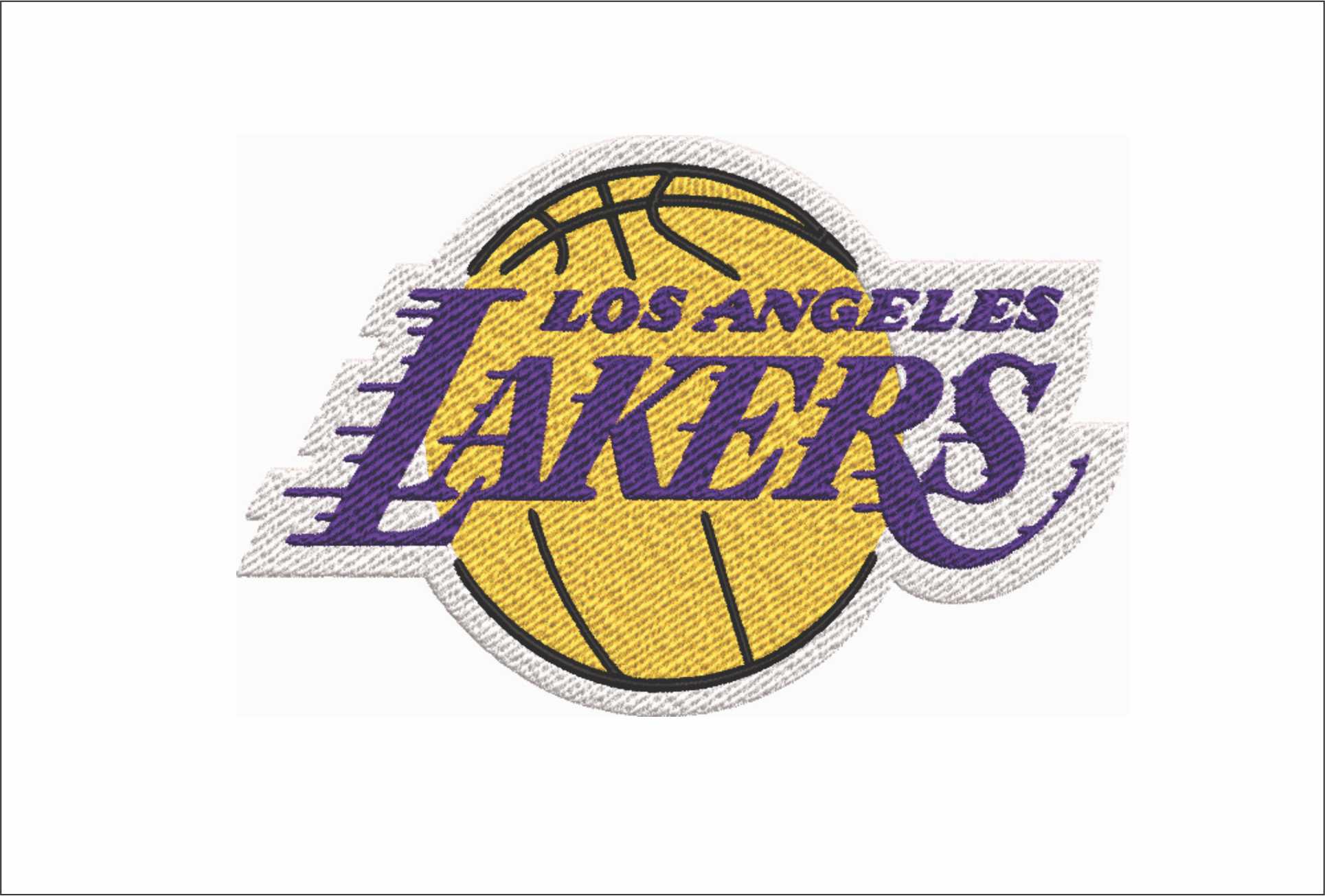 Los Angeles Lakers Gold Basketball Wordmark Embroidery Design