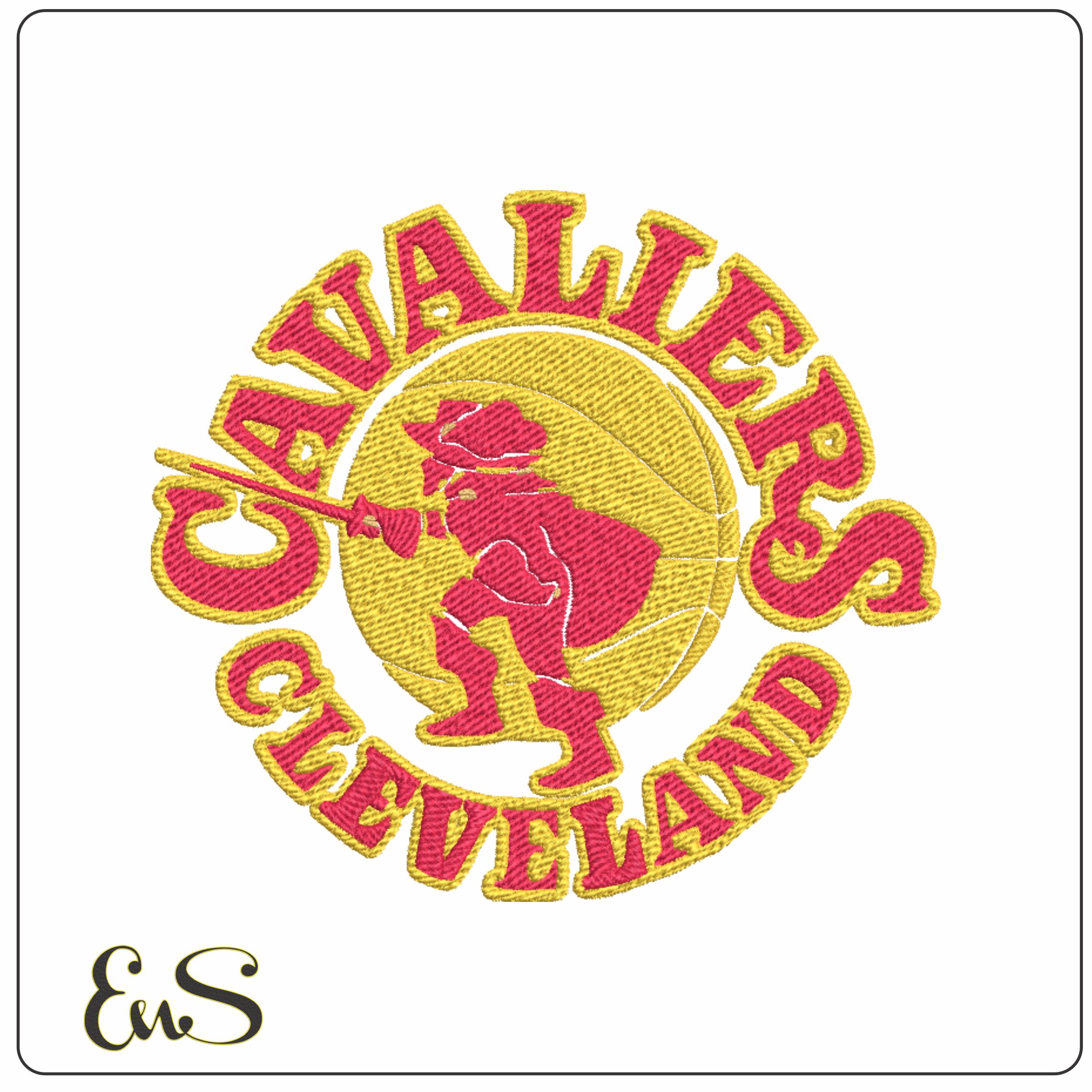 Cleveland Cavaliers Retro Swordsman Circle Logo Embroidery Design