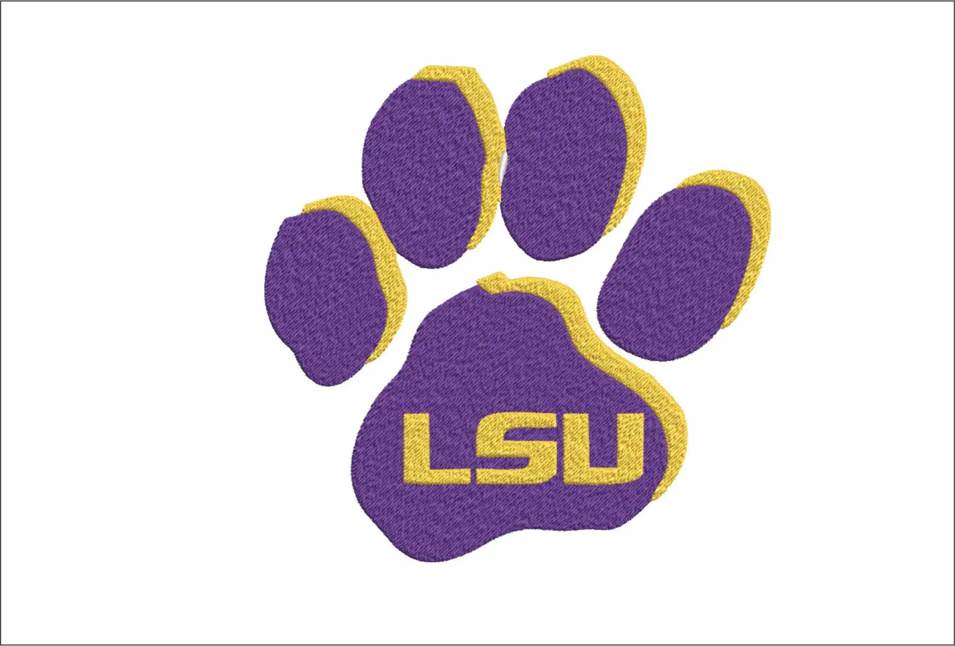 LSU Tigers 3D Paws Logo Embroidery Design