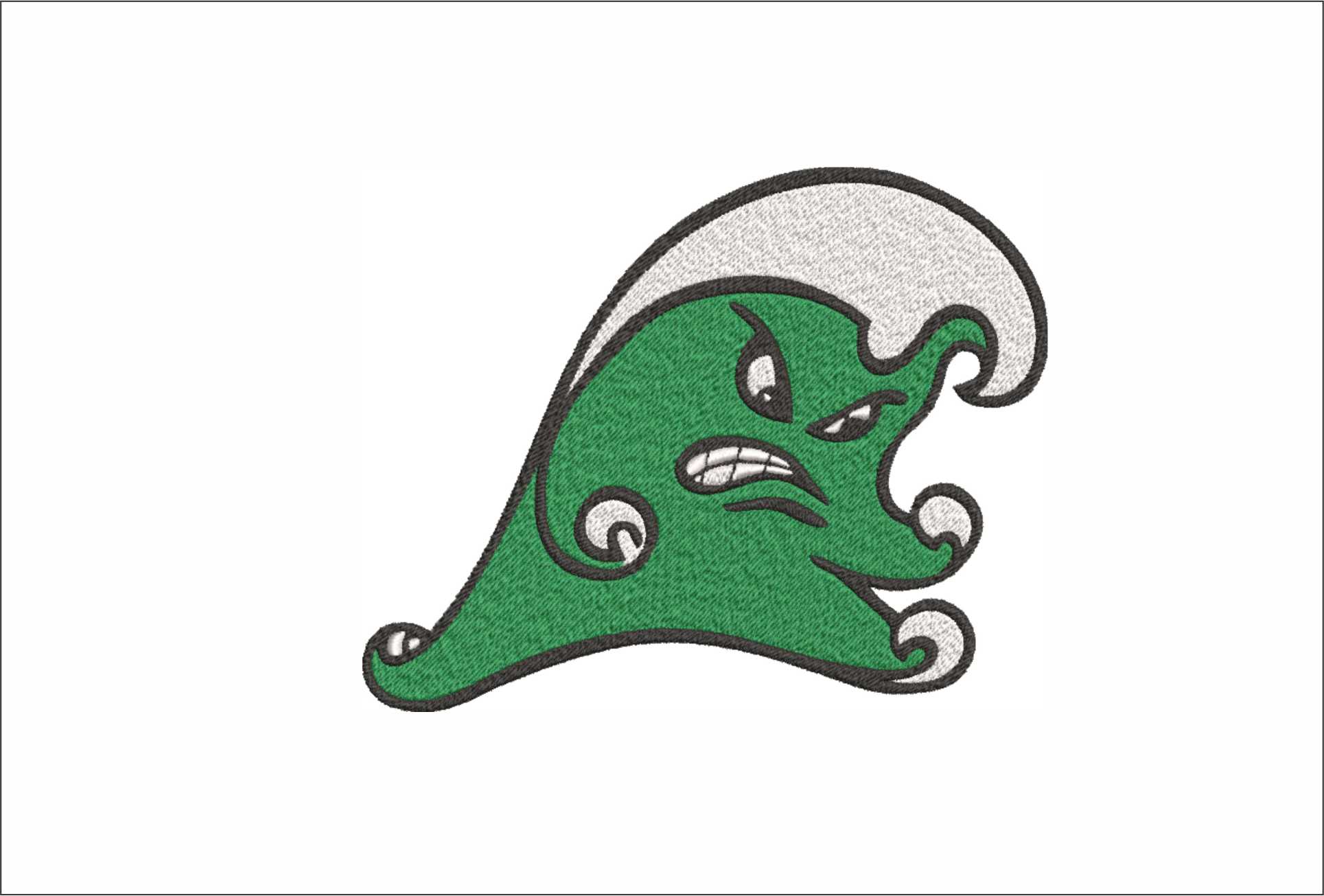 Tulane Green Wave Plain Logo Embroidery Design