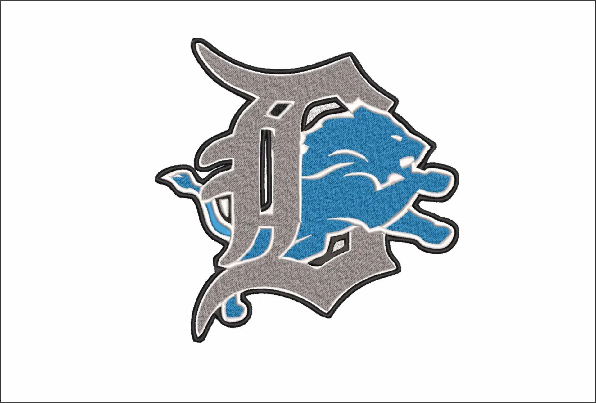 Detroit Lions D Logo Embroidery Design