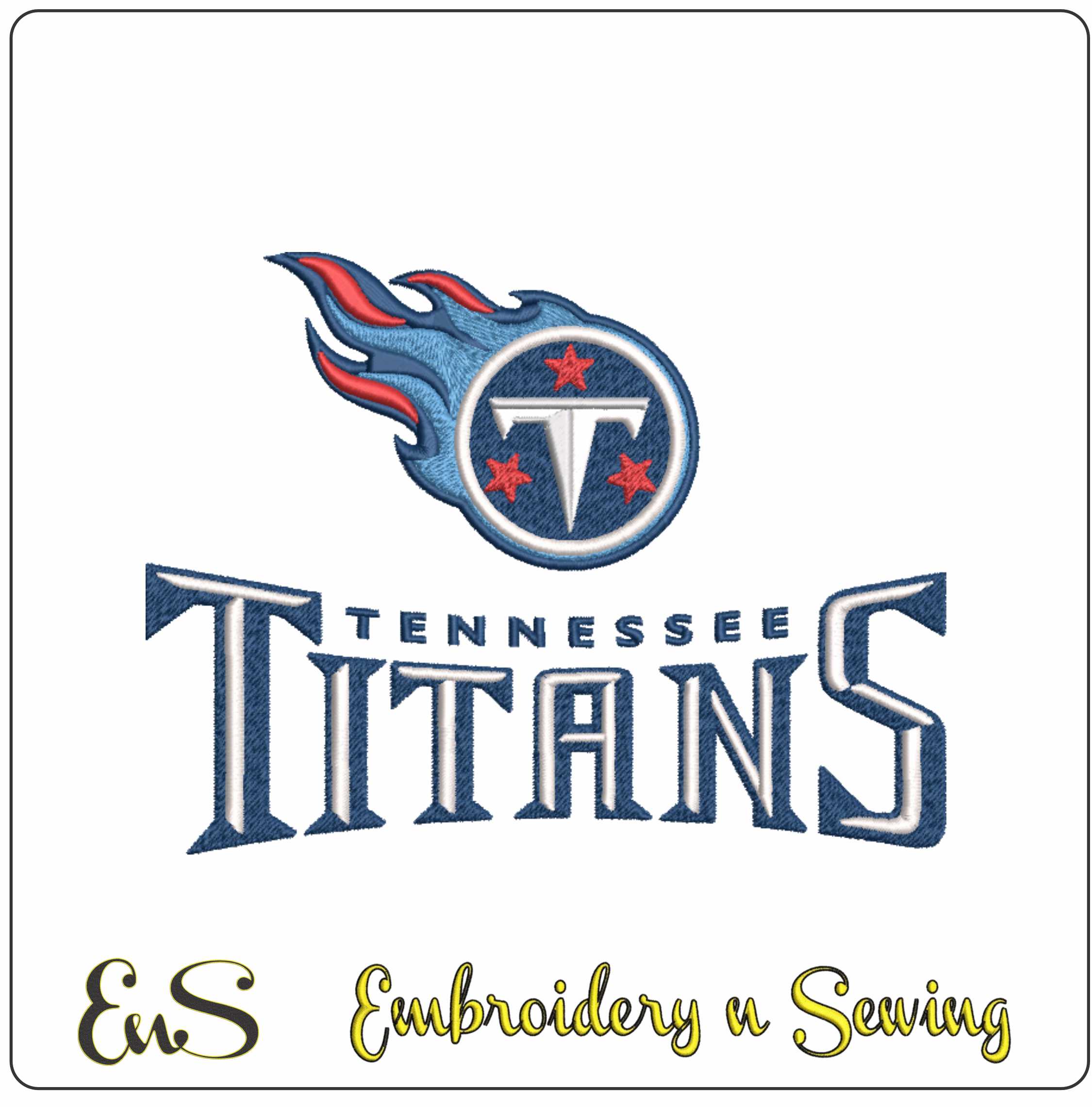 Tennessee Titans Flaming T Emblem Embroidery Design