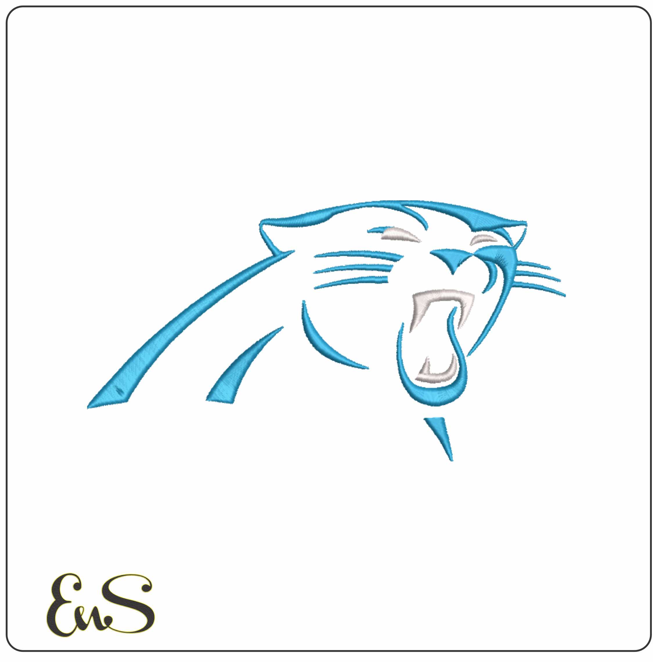 Carolina Panthers Outline Logo Embroidery Design