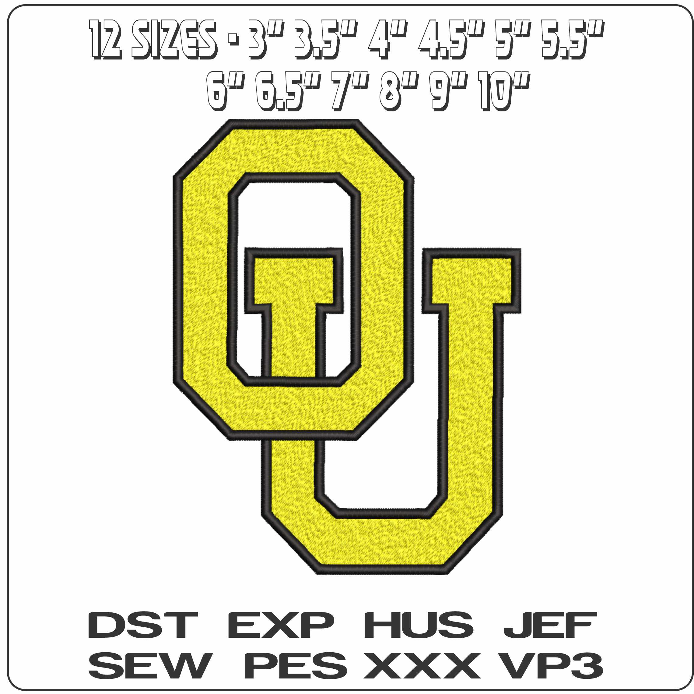 Oglethorpe University 25 machine embroidery design — view 2