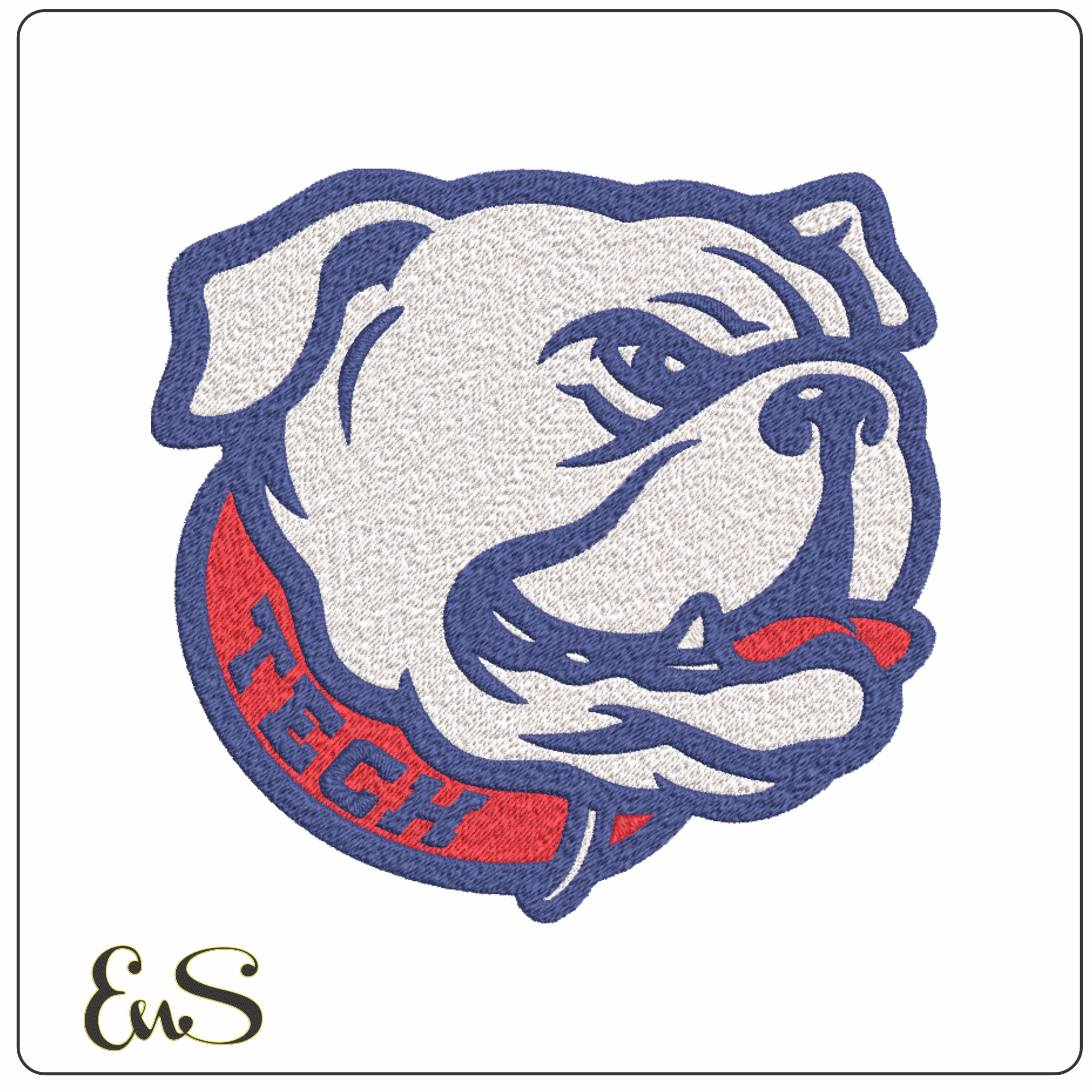 Louisiana Tech Bulldog embroidery design - Louisiana Tech Logo  embroidery machine  pattern embroidery file - instant download in a frame