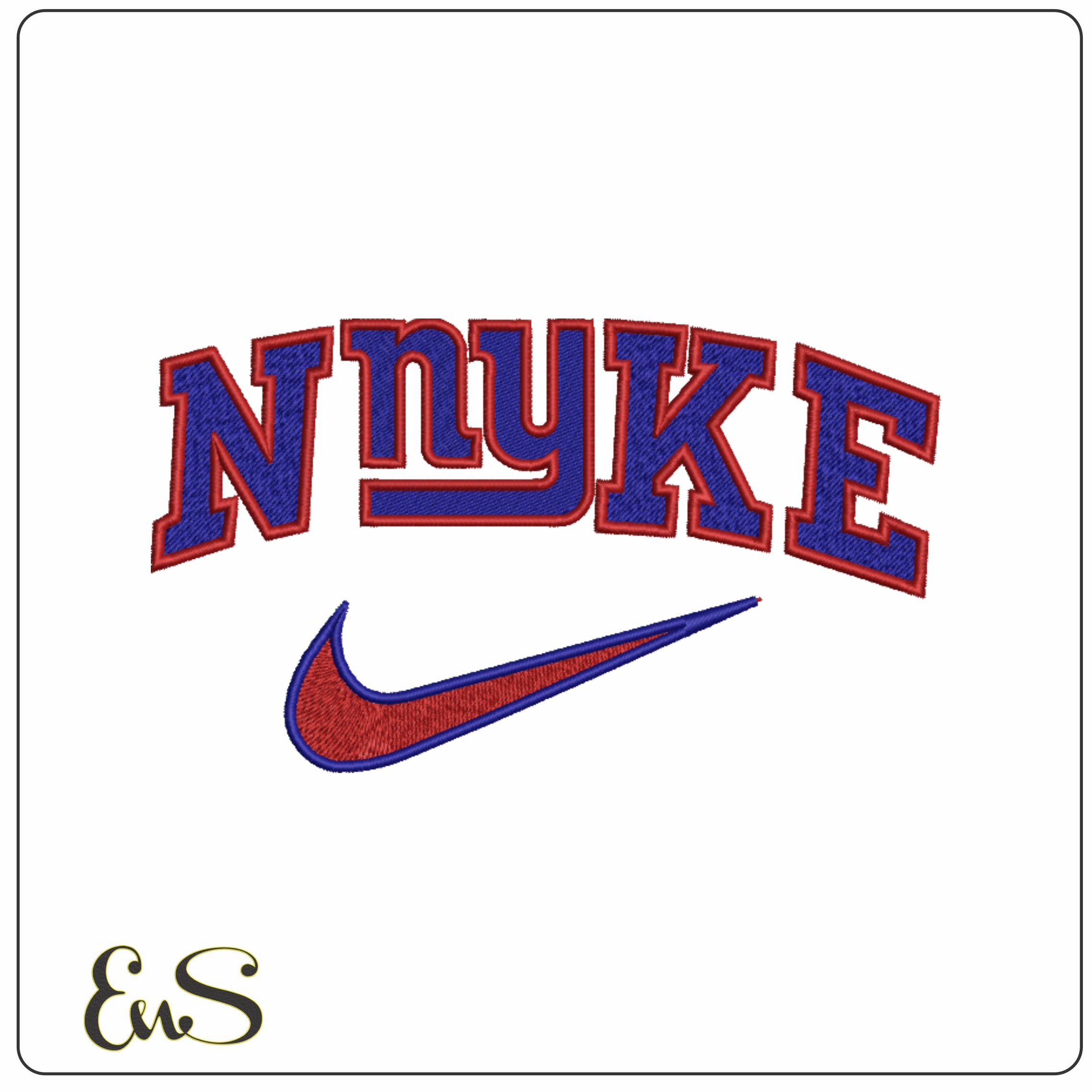 Nike Swoosh New York Giants  - NFL embroidery design file - instant download