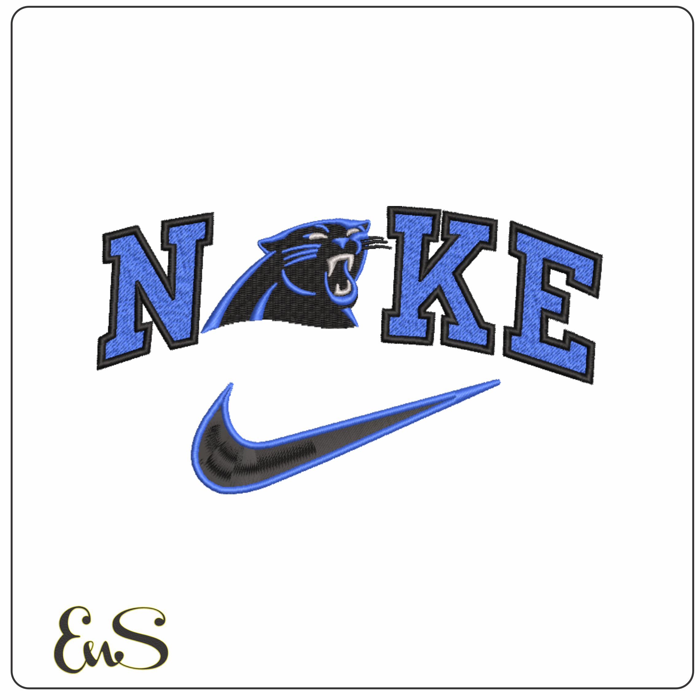 Nike Swoosh Carolina Panthers  - NFL embroidery design file - instant download
