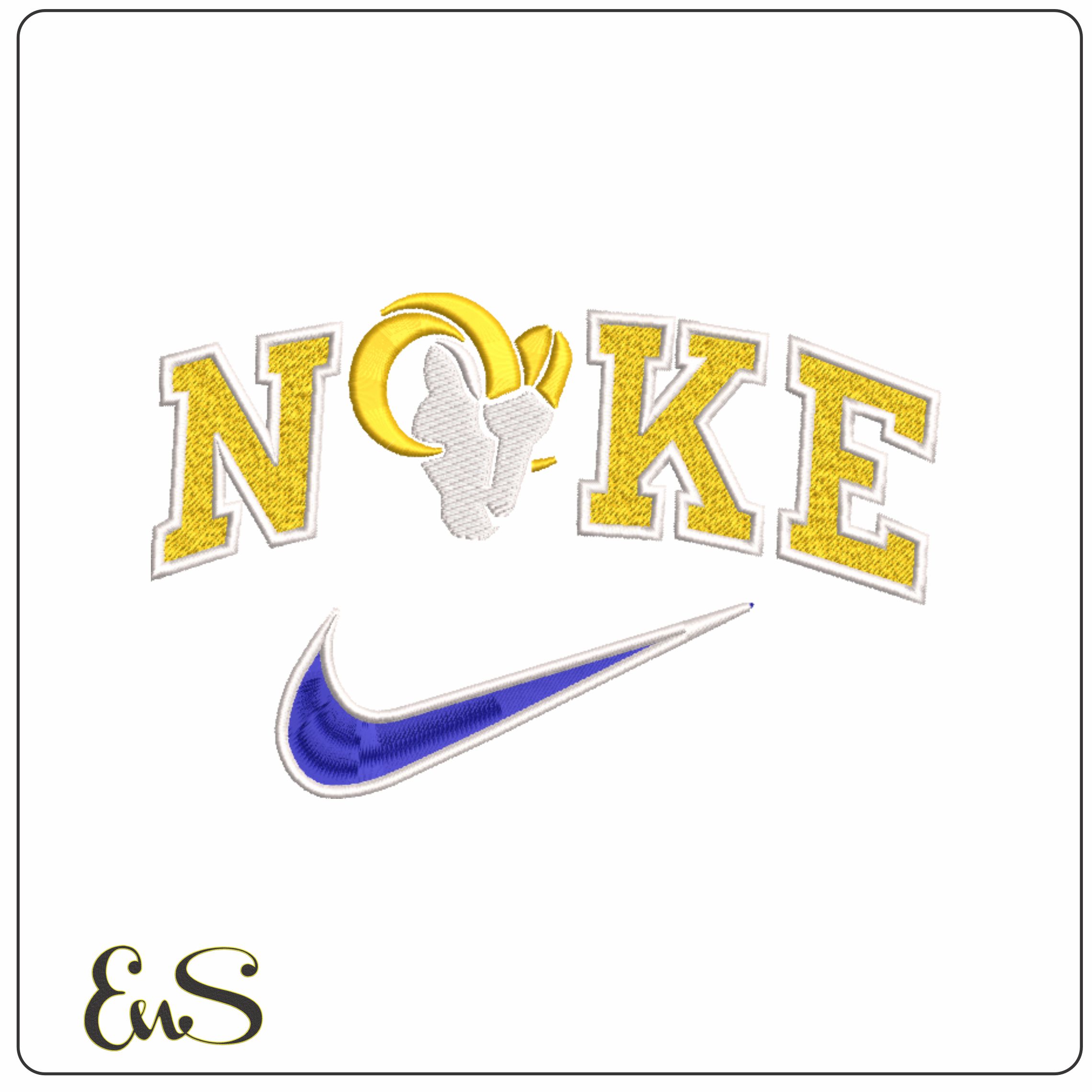 Nike Swoosh L.A Rams  - NFL embroidery design file - instant download