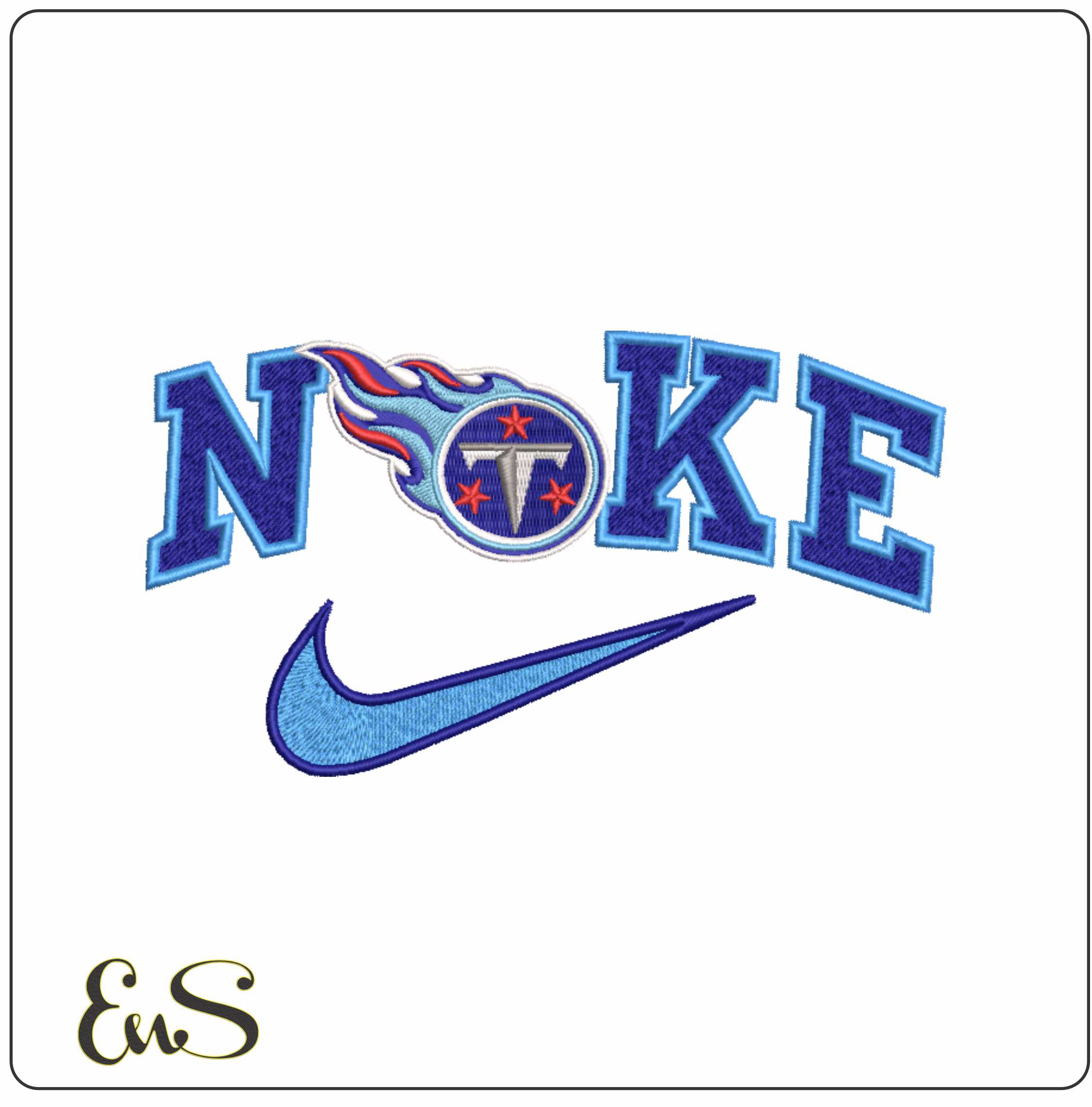 Nike Swoosh Tennessee Titans  - NFL embroidery design file - instant download