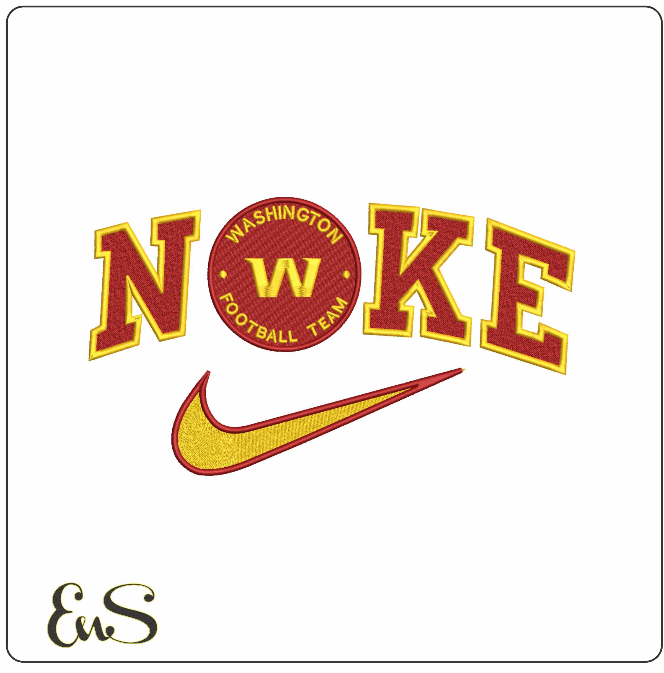 Nike Swoosh Washington  - NFL embroidery design file - instant download