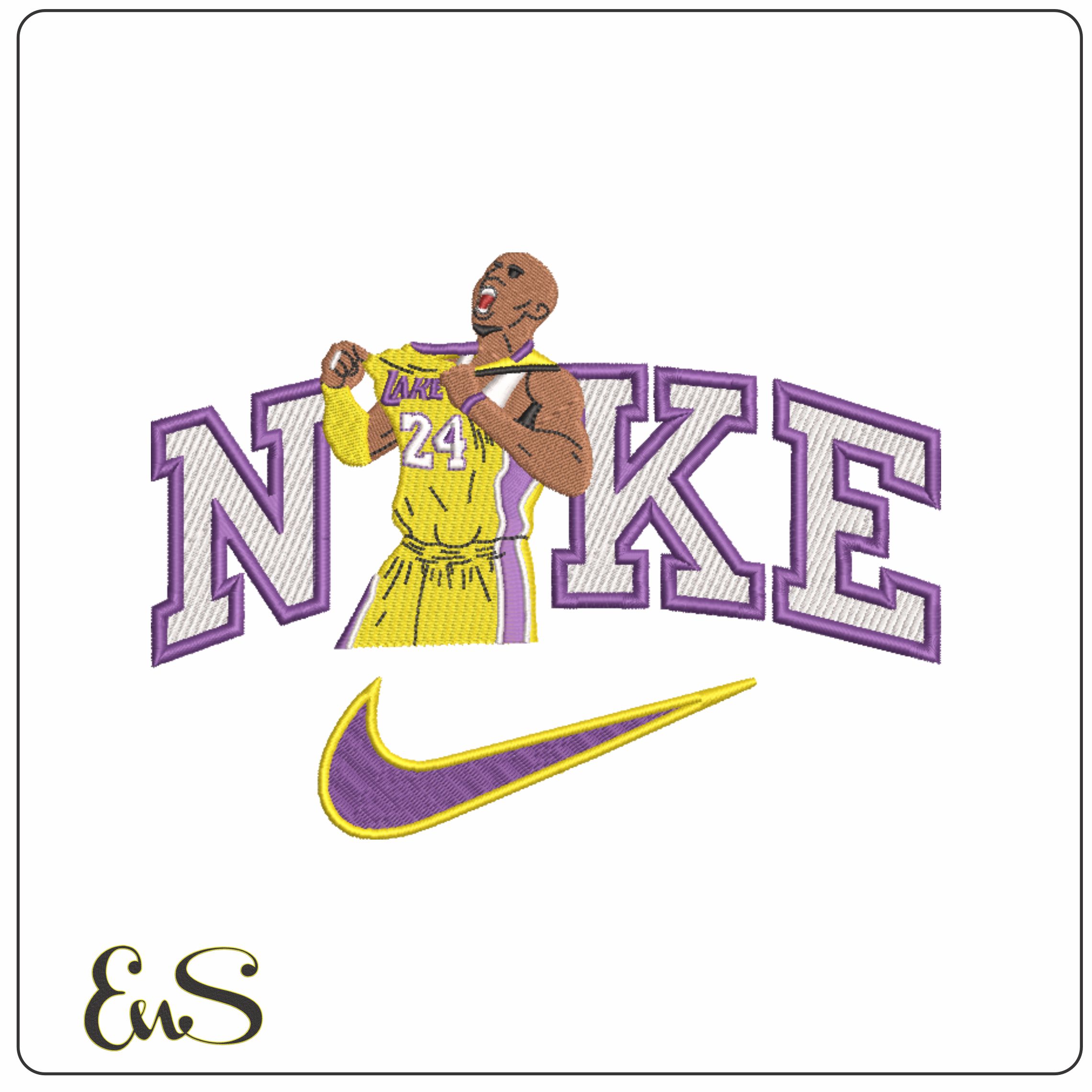 Nike Swoosh Kobe Bryant 24 Lakers NBA Logo  embroidery design - Crypto com  Arena- embroidery machine pattern file - instant download