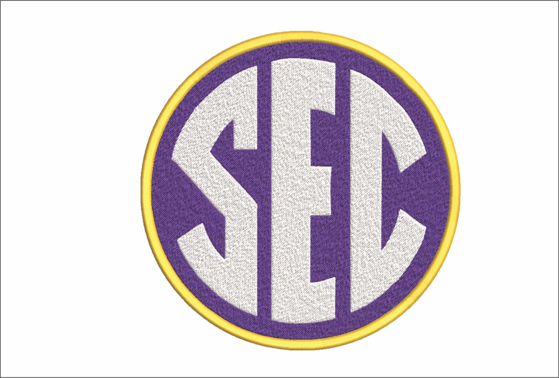LSU Tigers SEC Badge Embroidery Design – Small 1.5" to 3"