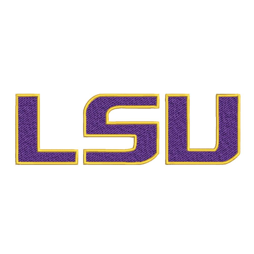 LSU Tigers Wordmark Small 2 to 3.5 Inch Embroidery Design