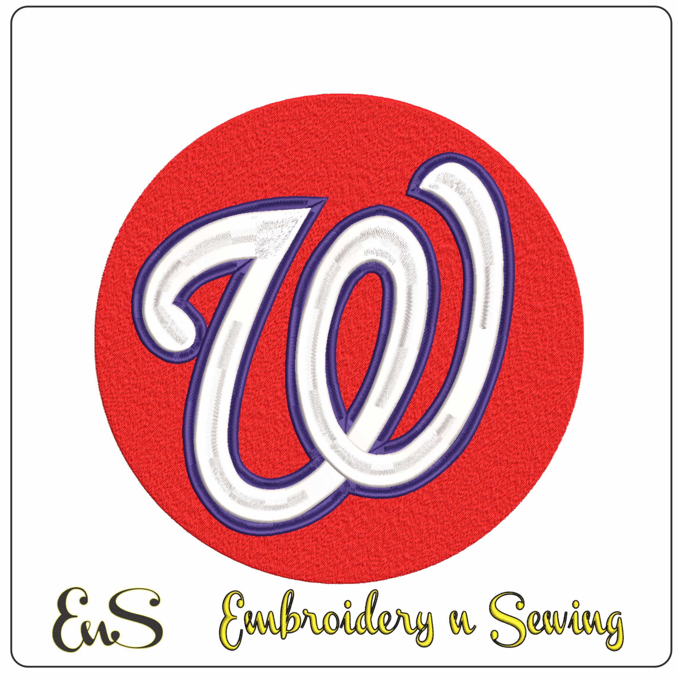 Washington Nationals Emblem Embroidery Design
