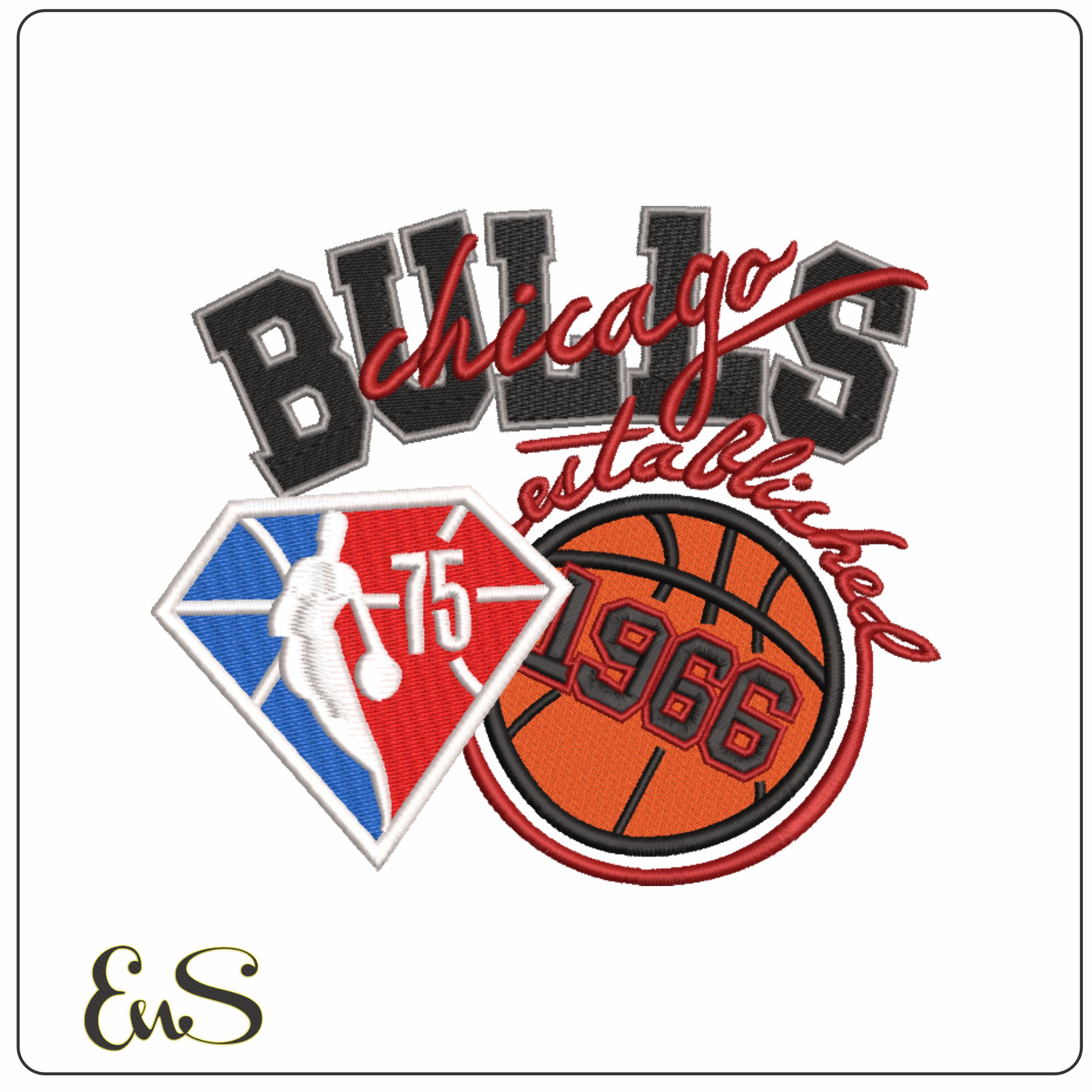Chicago Bulls Established 1966 machine embroidery design