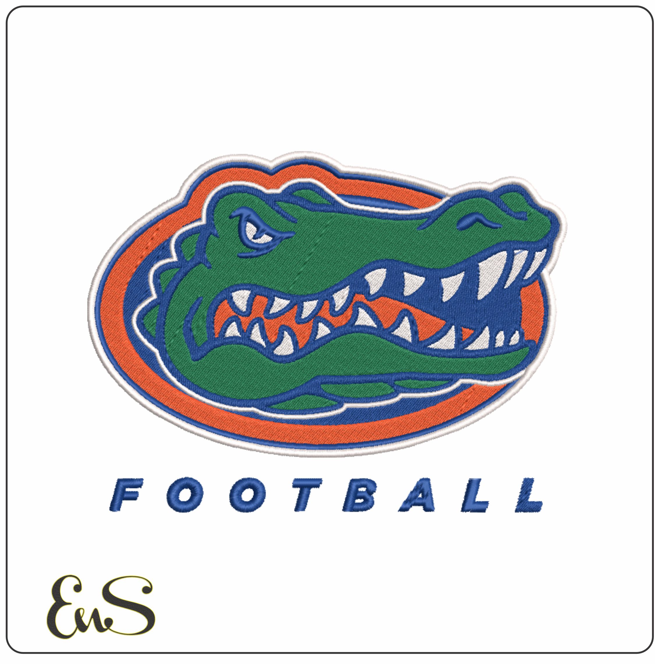 Florida Gators Gator Head Football Logo Embroidery Design