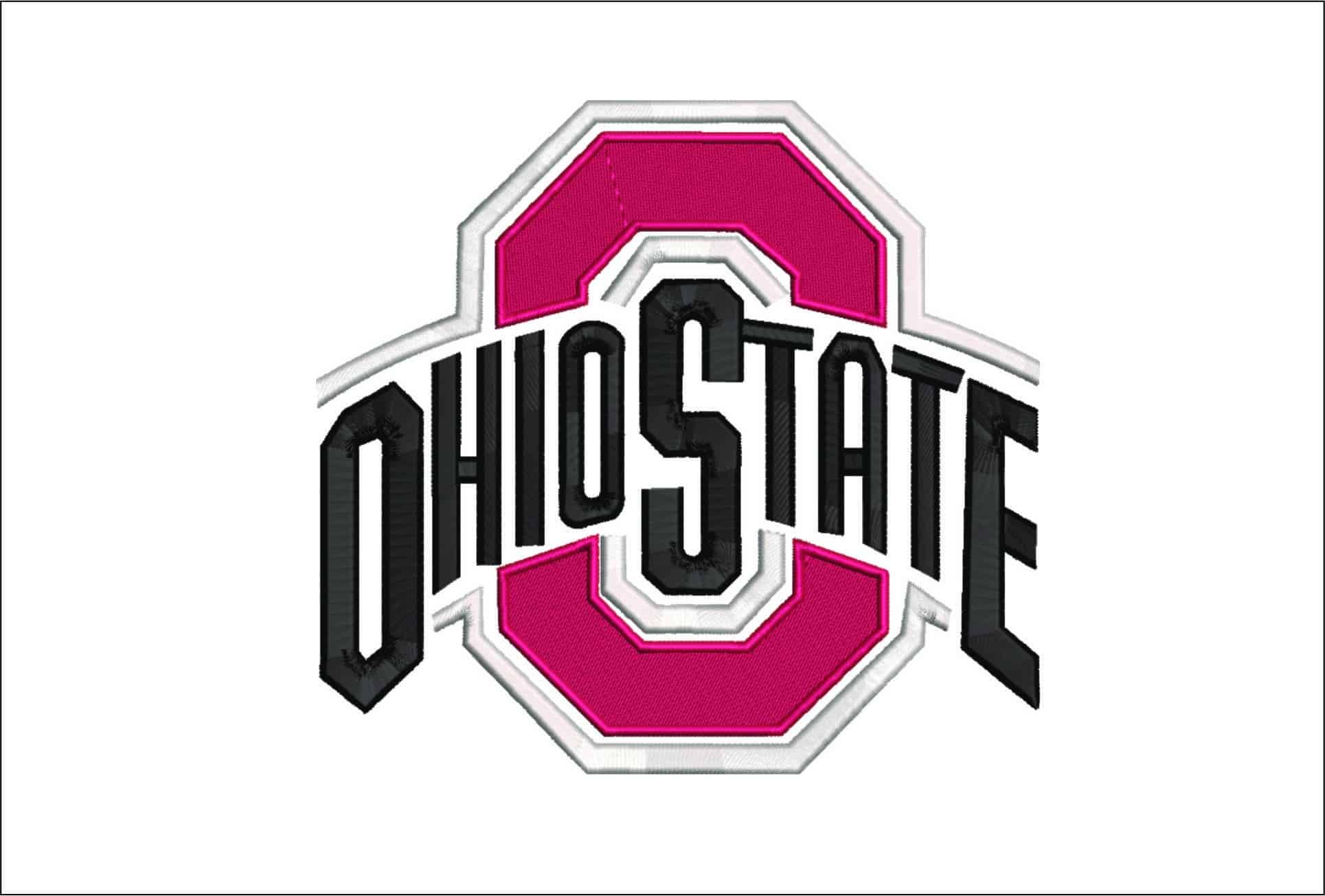 Ohio State Block O Embroidery Design – Pink Full Fill