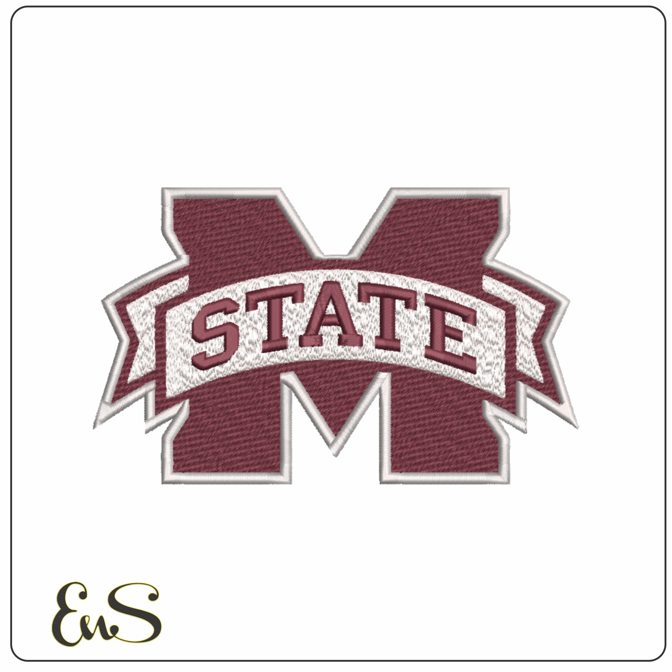 Mississippi State Bulldogs M STATE Logo Special Edition Embroidery Design