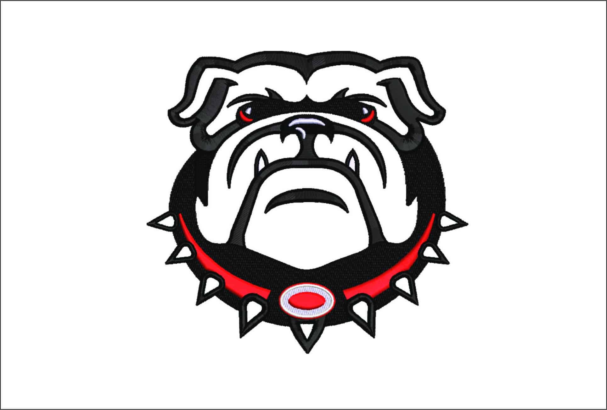 Bulldog Face Applique Embroidery Design