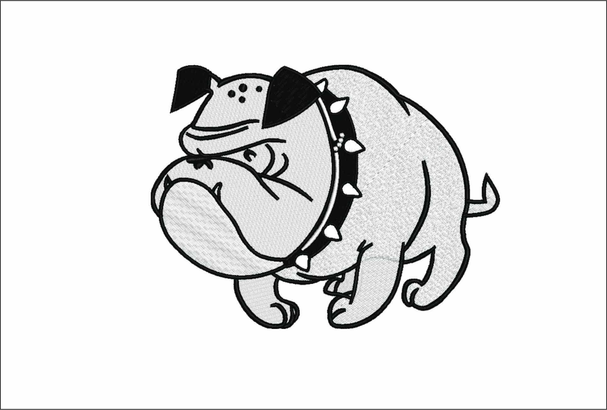 Bulldog Mascot 1960 Embroidery Design