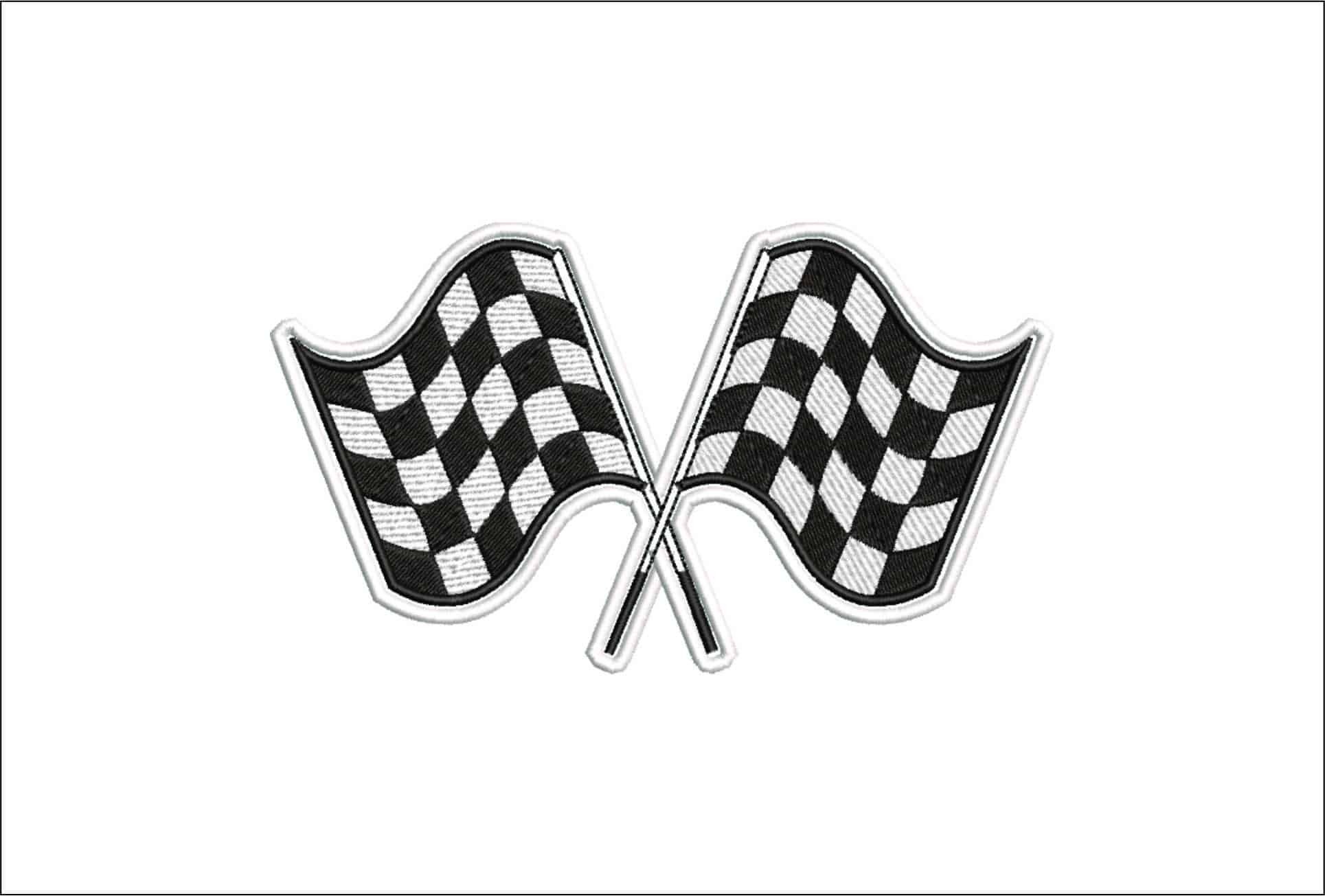 Chequered Racing Flag Embroidery Design